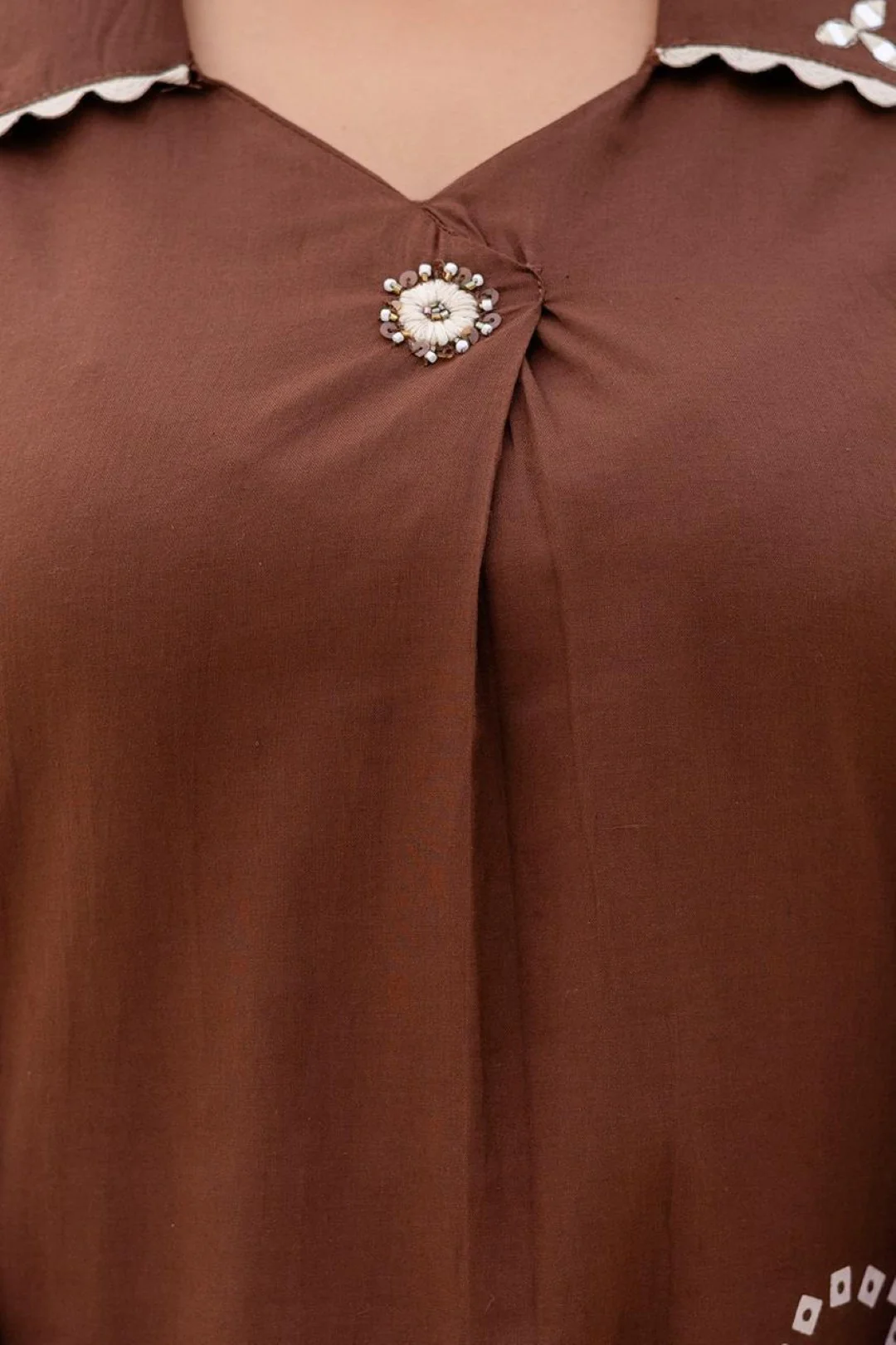 Girnar tan cotton suit set - Image 9
