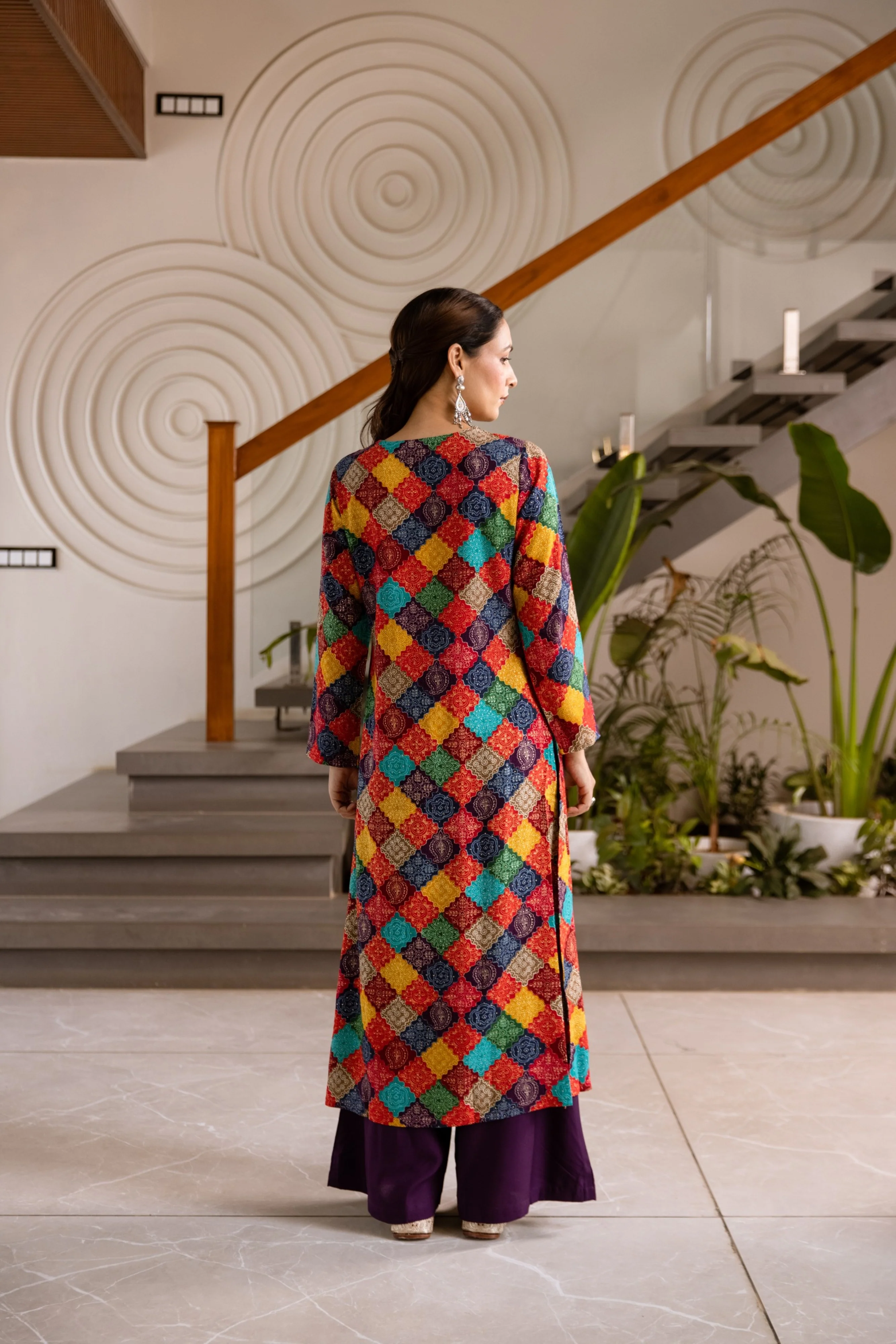 Kabool vibrant printed kurta pant set - Image 3