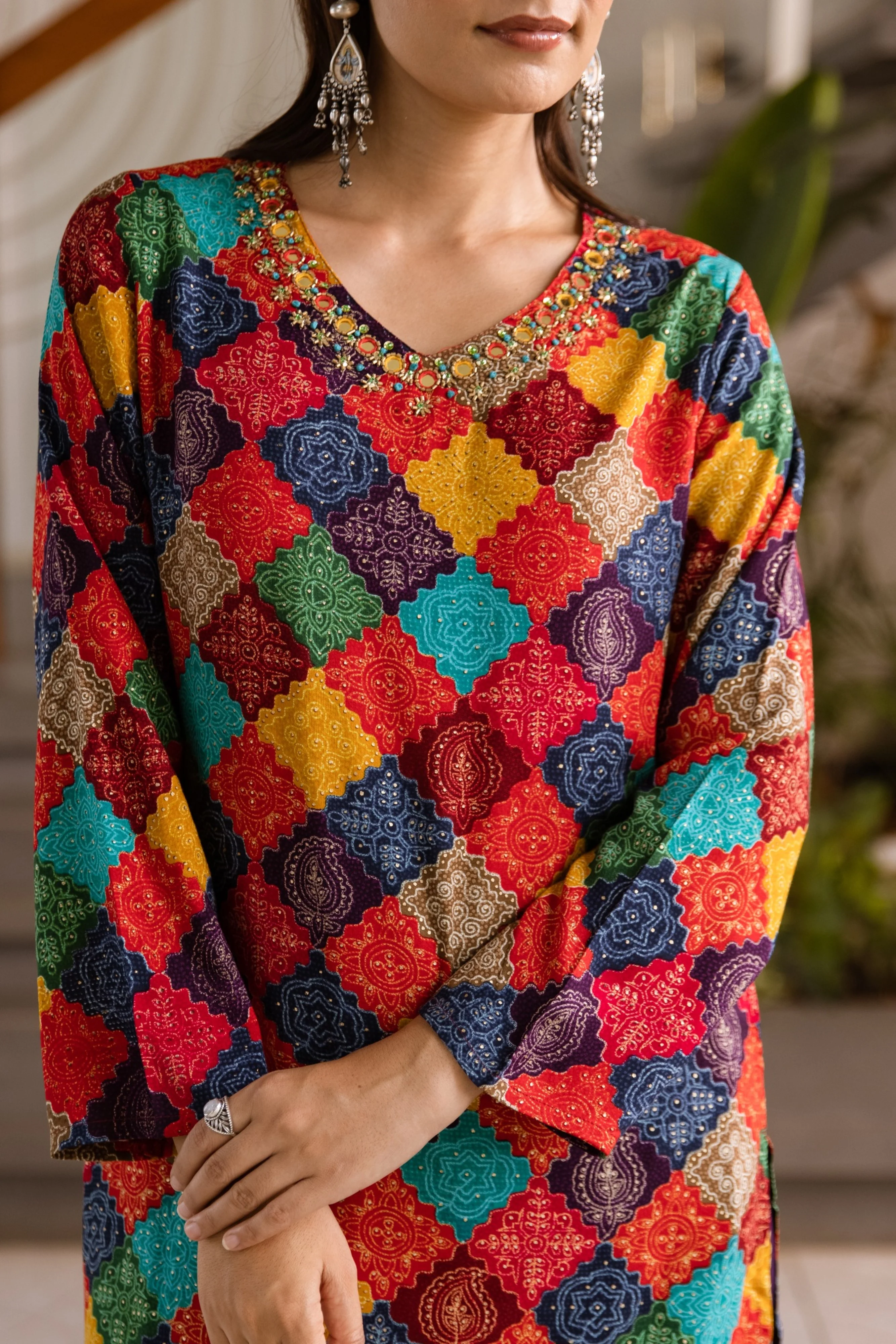 Kabool vibrant printed kurta pant set - Image 5