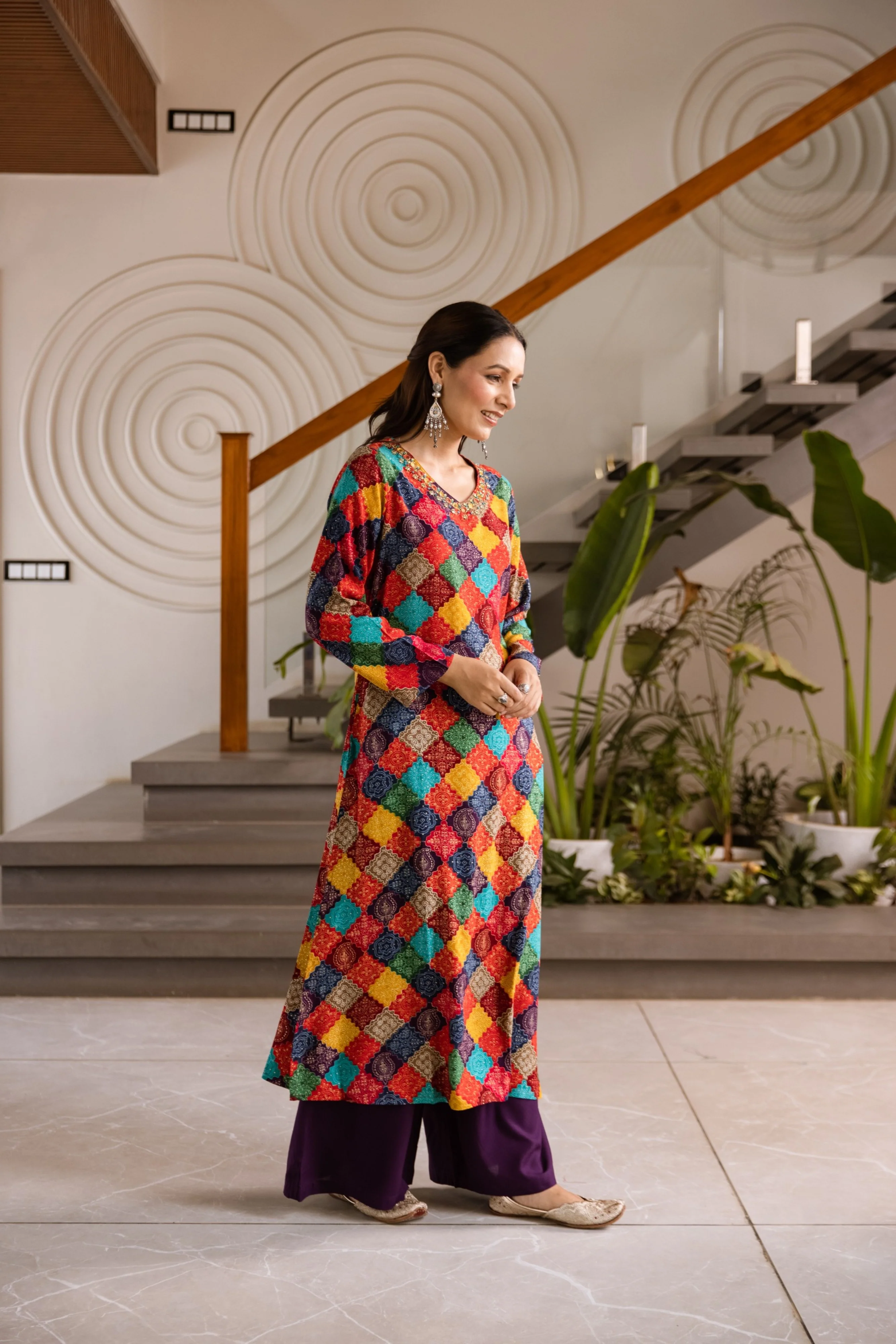 Kabool vibrant printed kurta pant set - Image 6