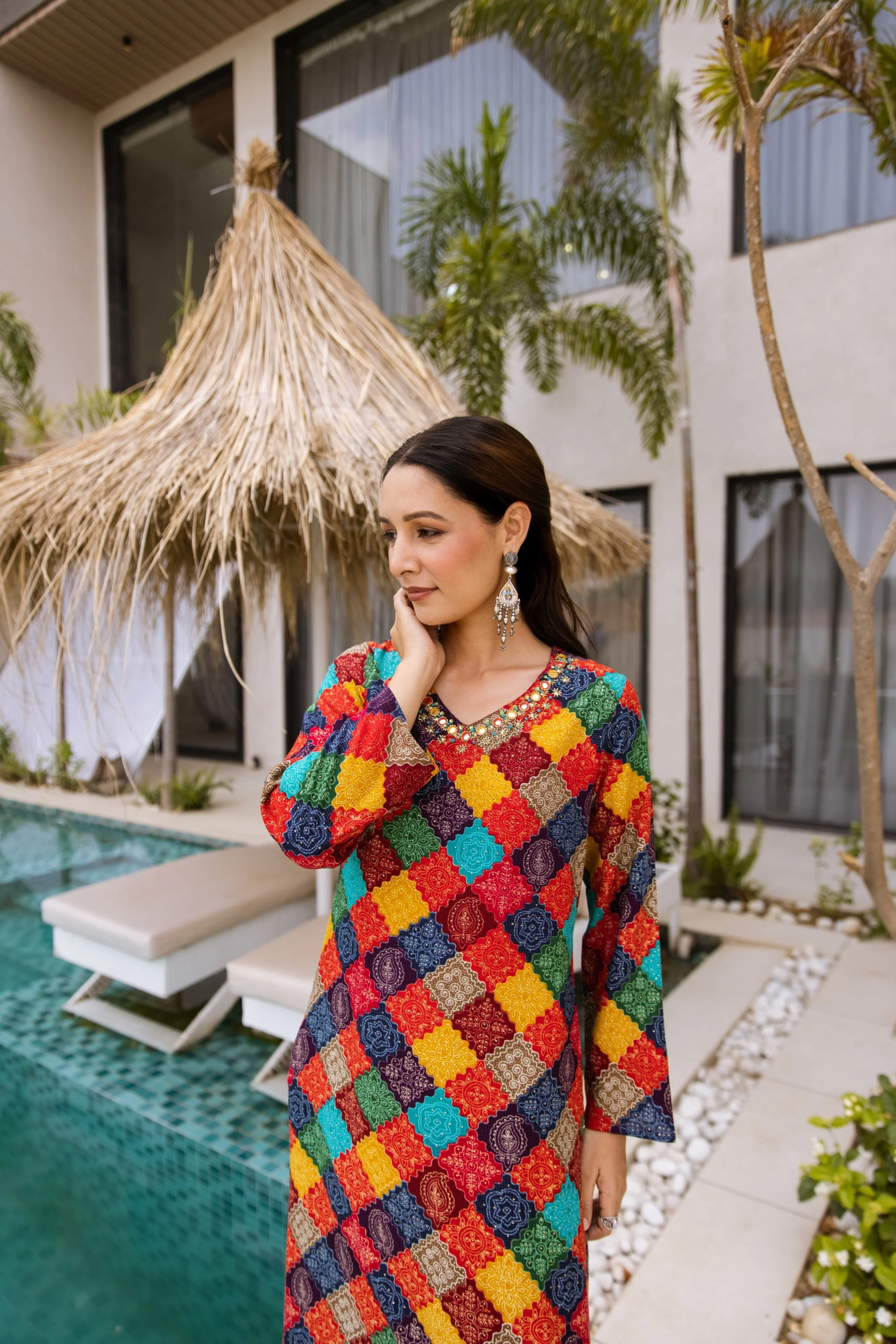 Kabool vibrant printed kurta pant set - Image 7