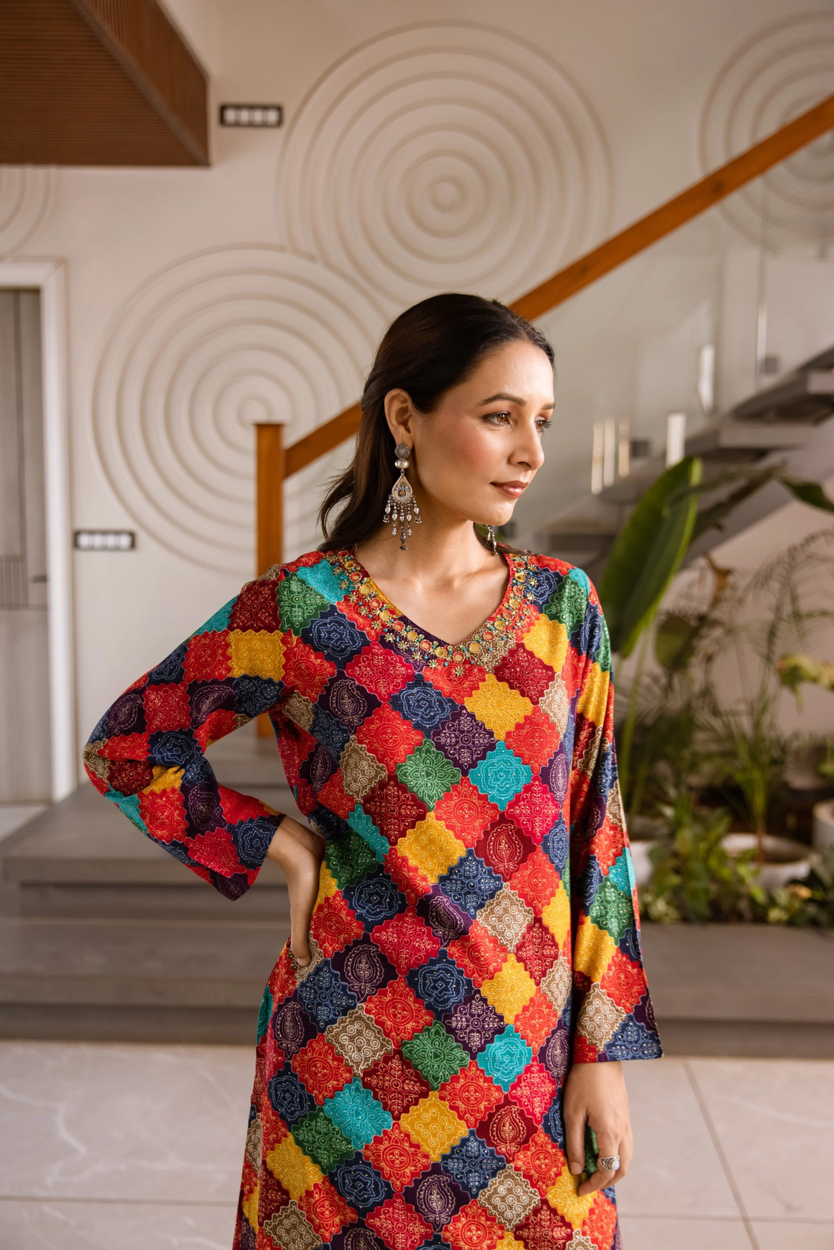 Kabool vibrant printed kurta pant set - Image 8