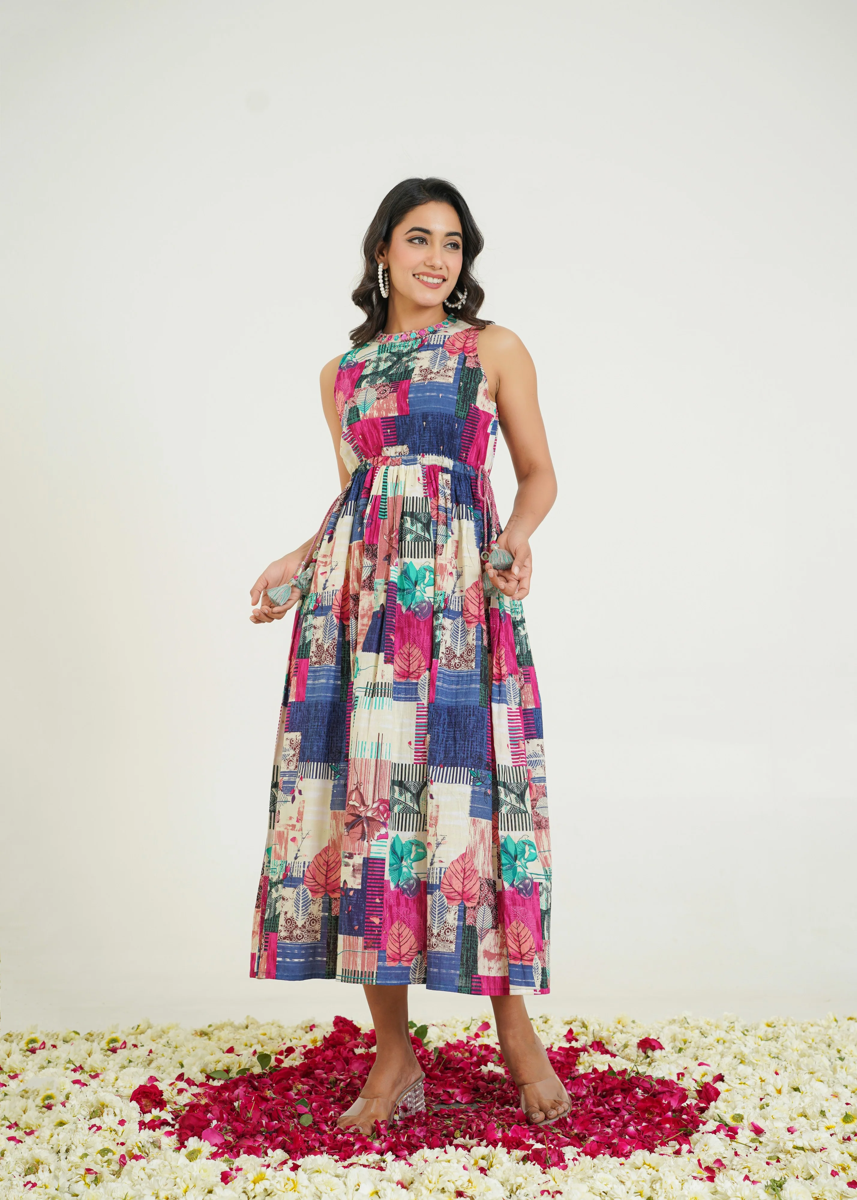 Trinity Vibe Handwork Cotton Midi Dress - Image 4