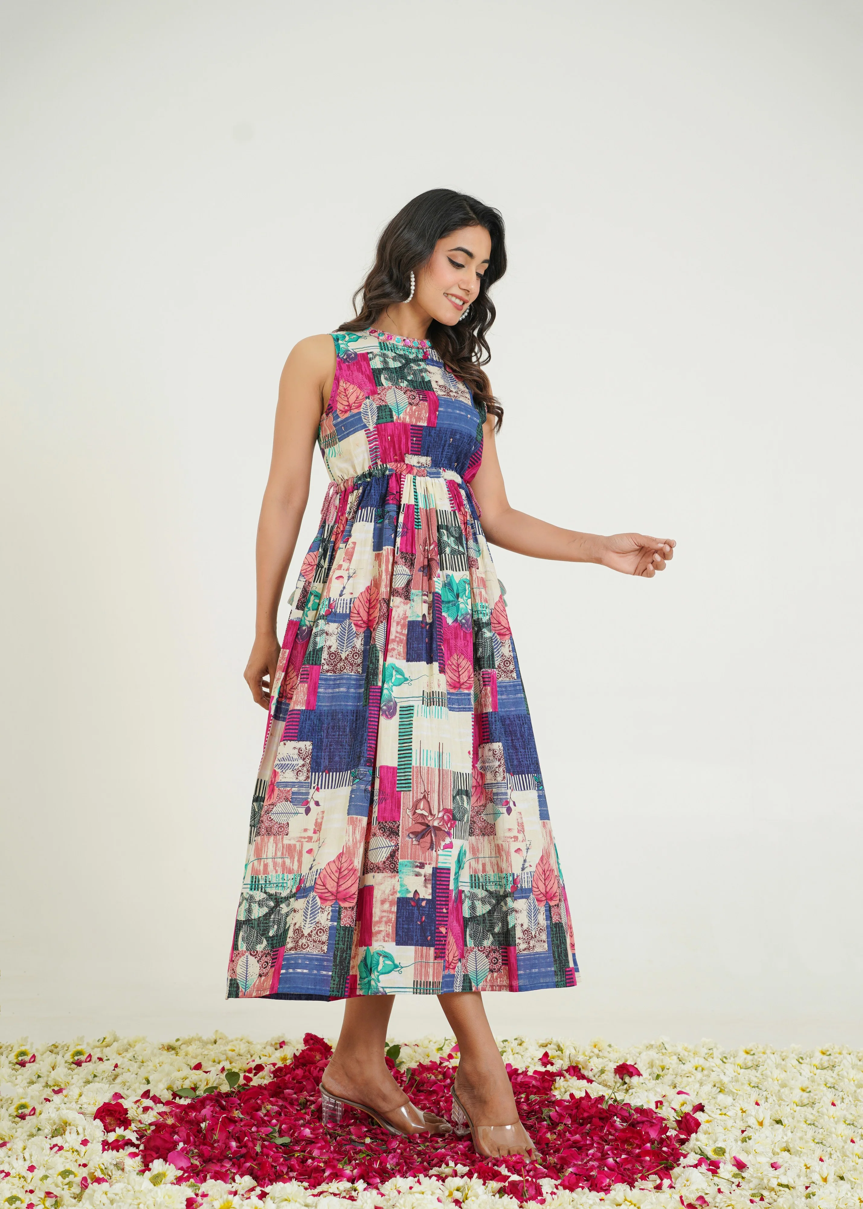 Trinity Vibe Handwork Cotton Midi Dress - Image 5