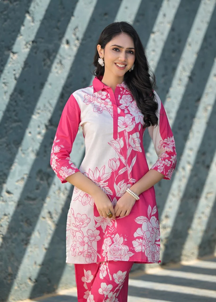 Vastramaya Rosepink Cotton Co-ord Set - Image 2