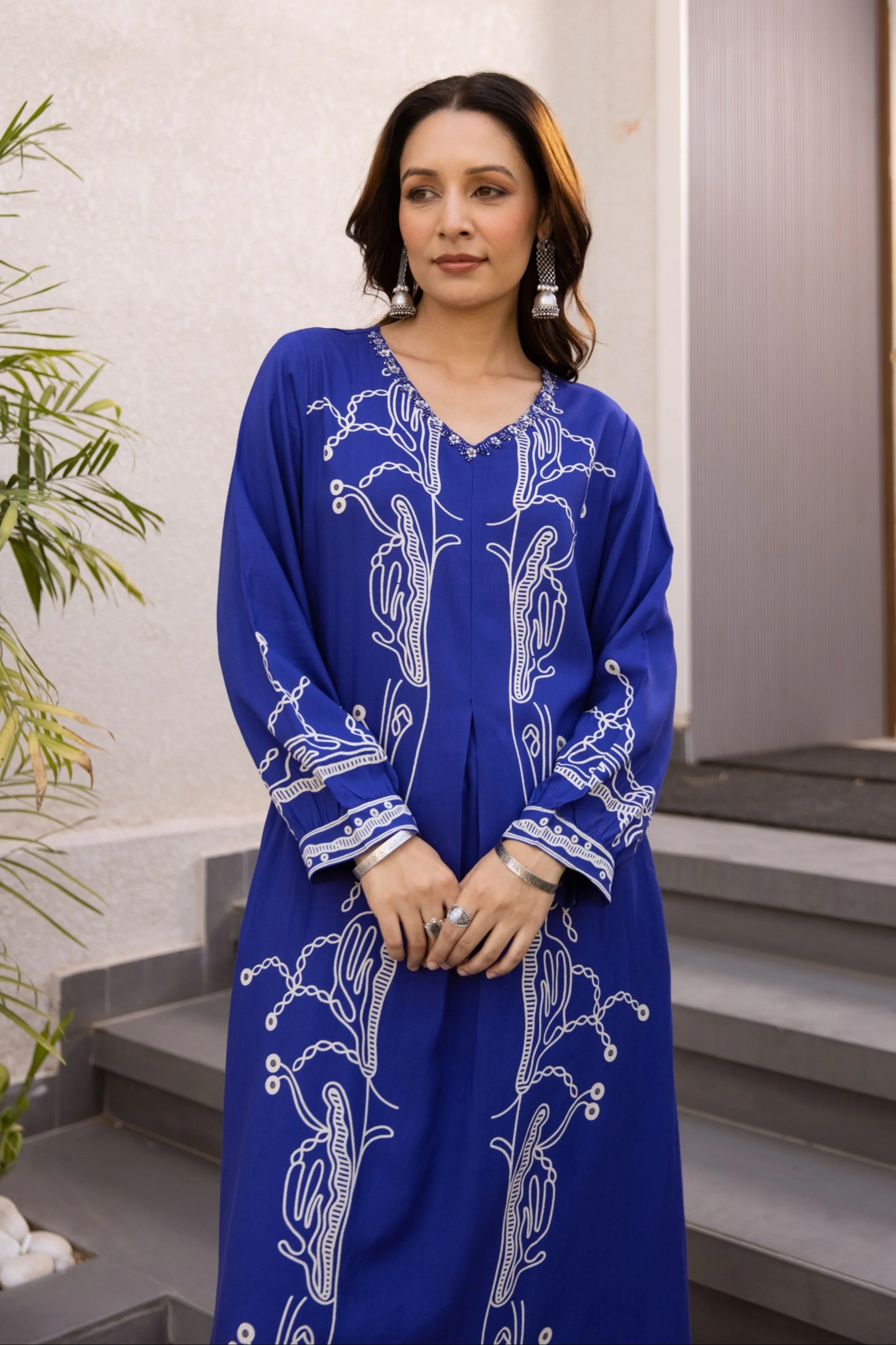 Kabool Hibis Printed Kurta Pant Set - Image 2