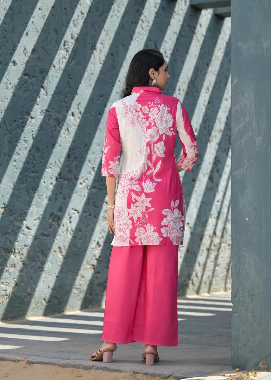 Vastramaya Rosepink Cotton Co-ord Set - Image 3