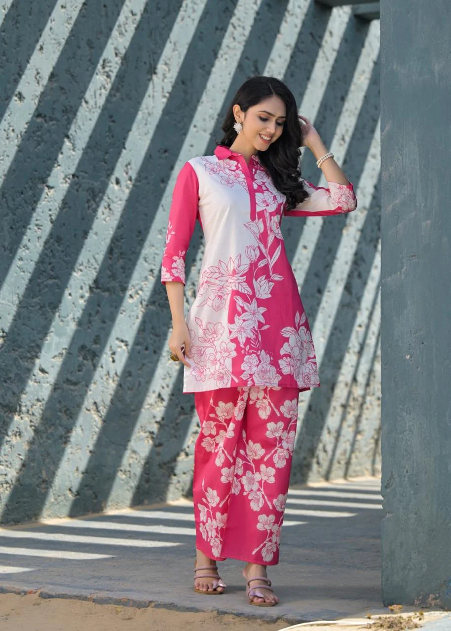 Vastramaya Rosepink Cotton Co-ord Set - Image 5
