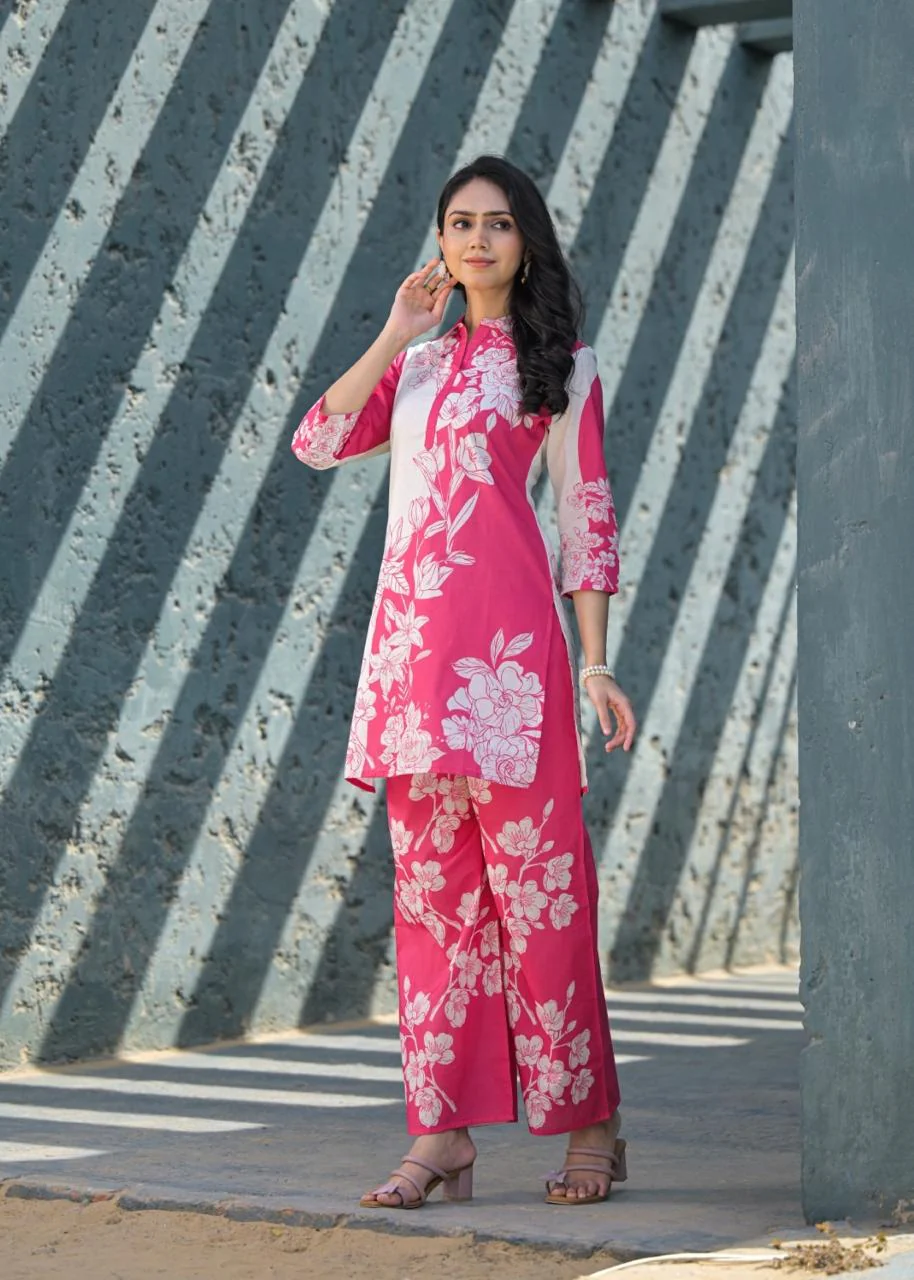 Vastramaya Rosepink Cotton Co-ord Set - Image 6