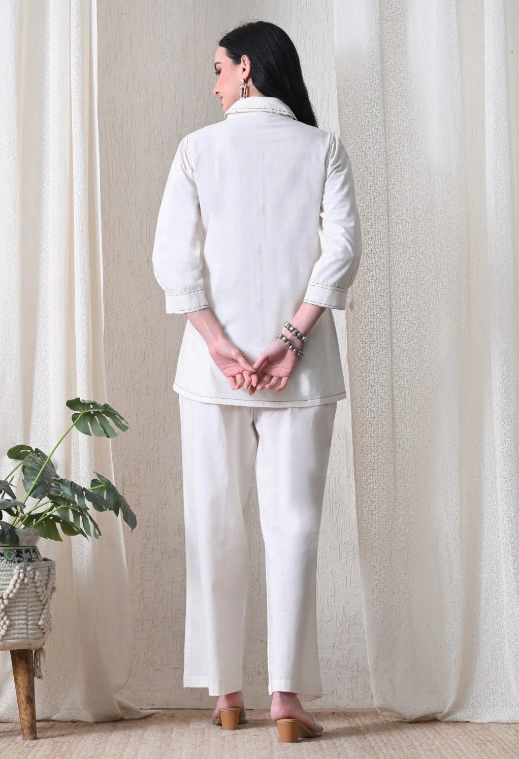 Midushi daisy embroidery Cotton co-ord set - Image 3