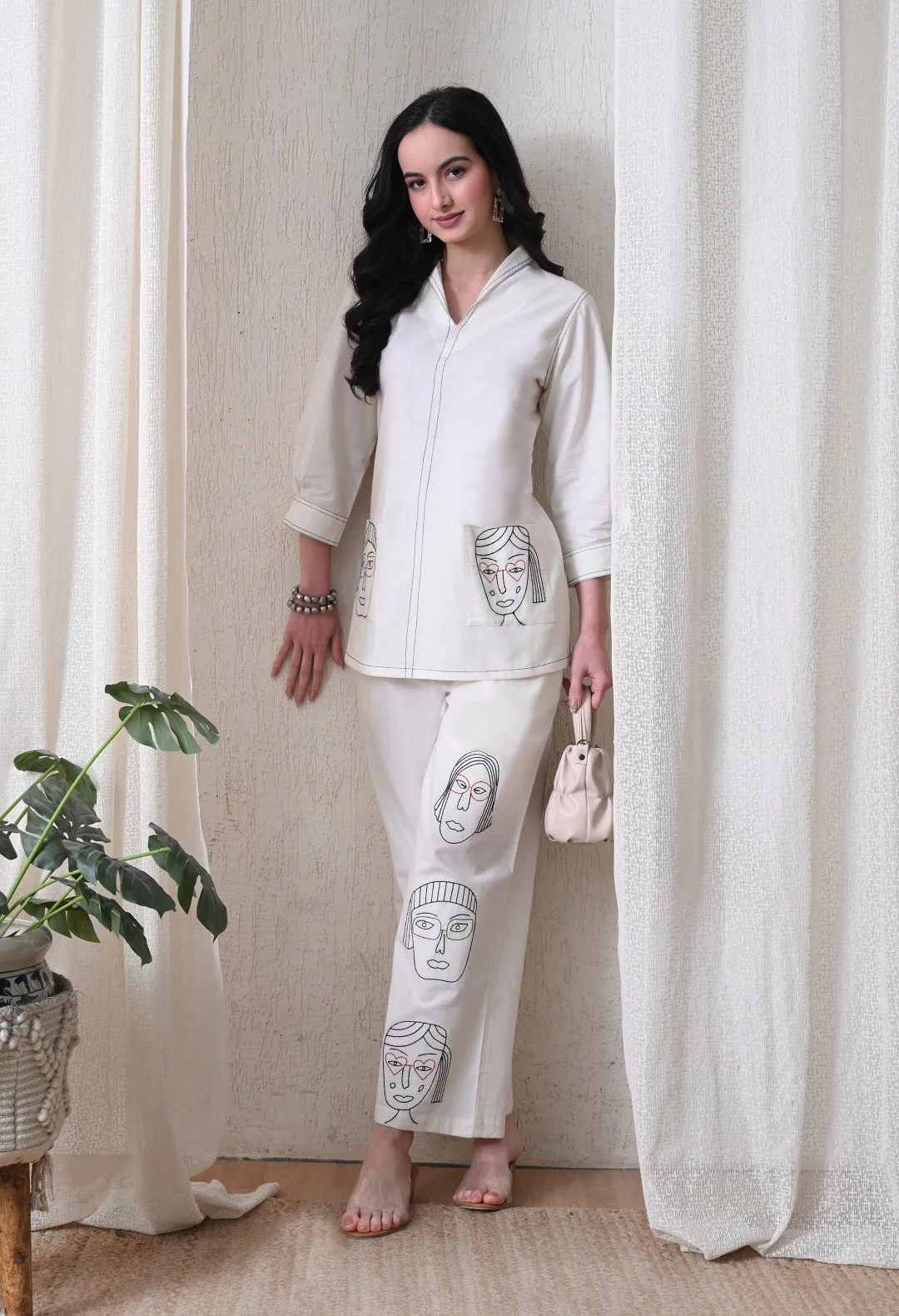 Midushi daisy embroidery Cotton co-ord set - Image 5