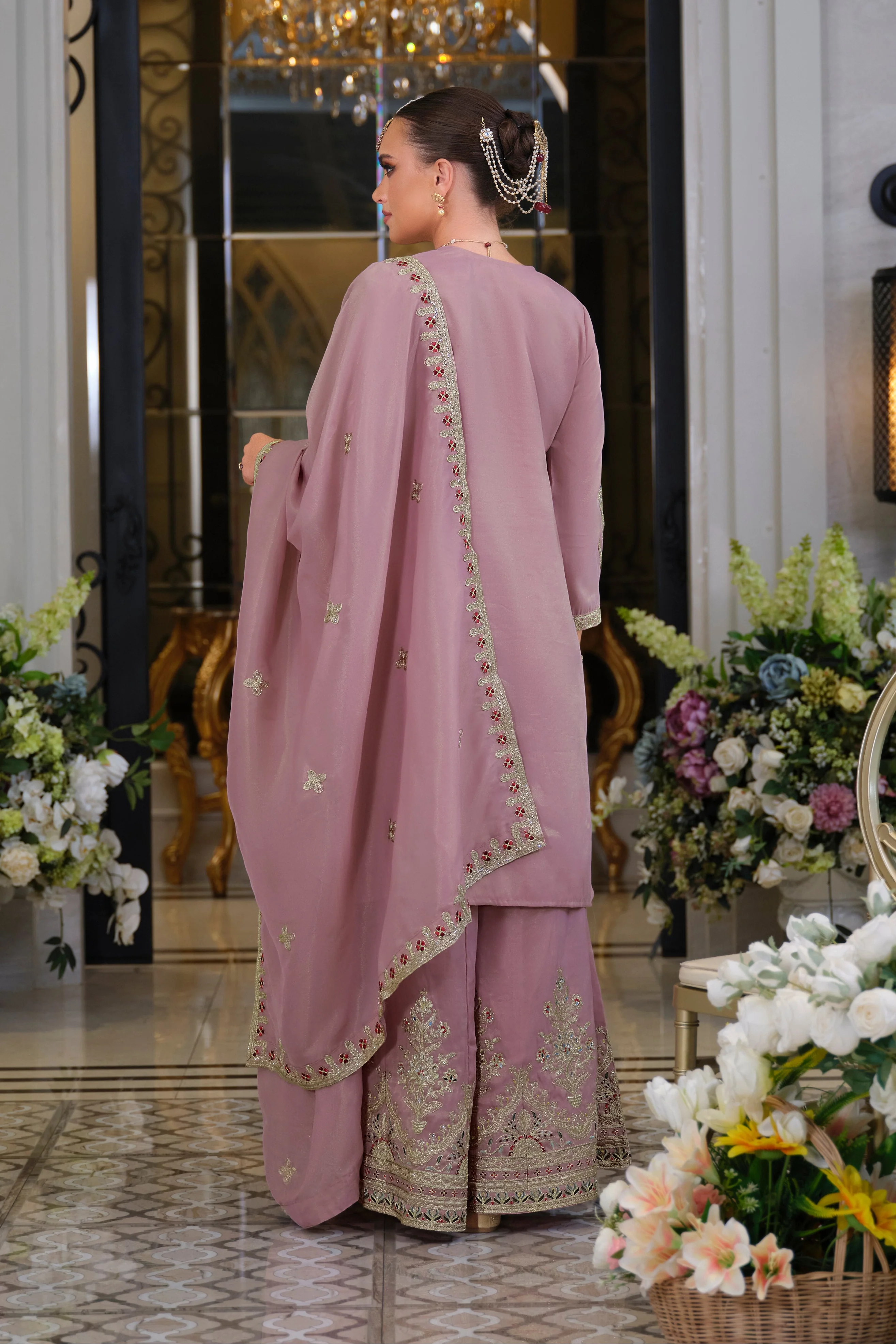 Tansu Rose Full Work Heavy Gharara Set - Image 3