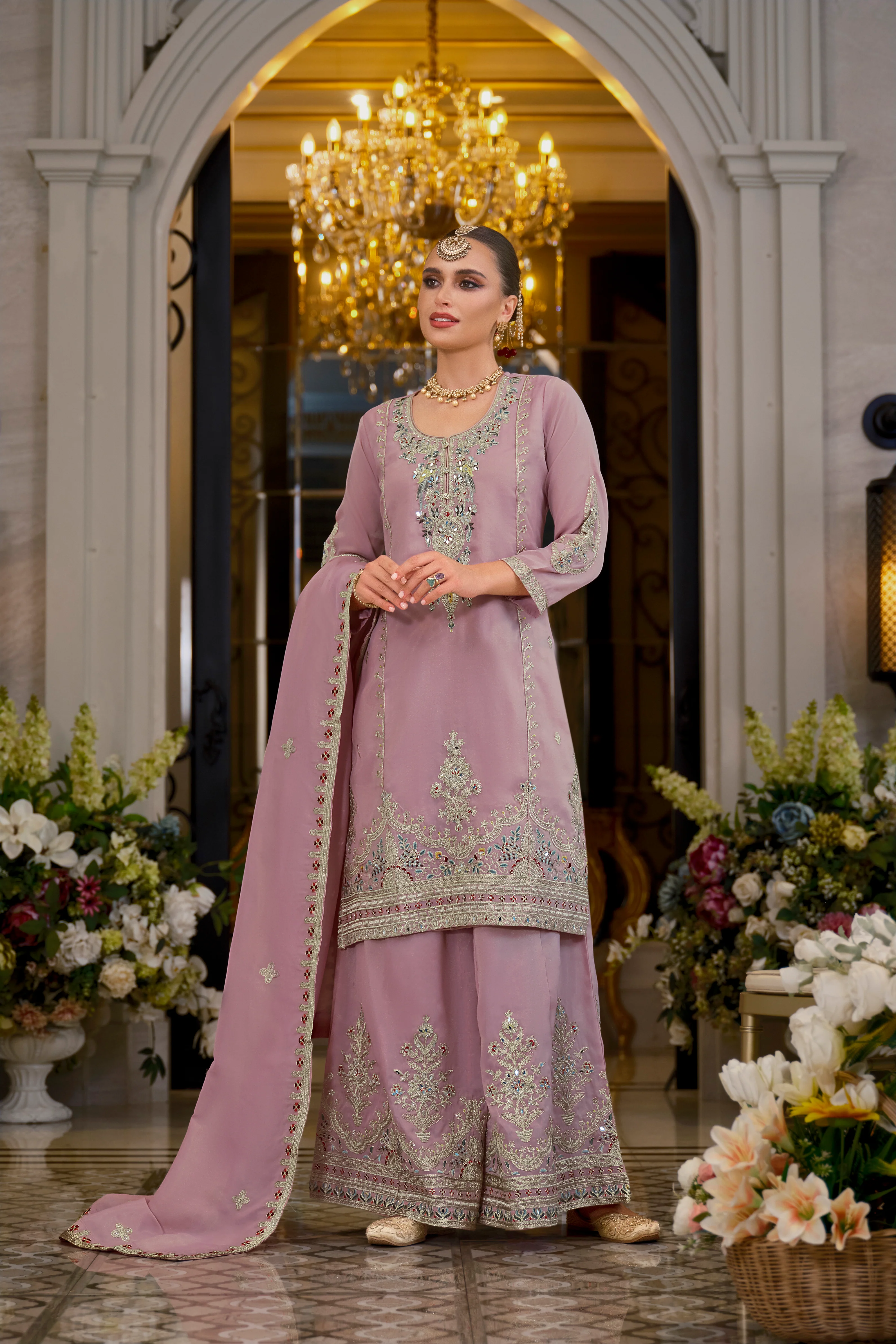 Tansu Rose Full Work Heavy Gharara Set - Image 4