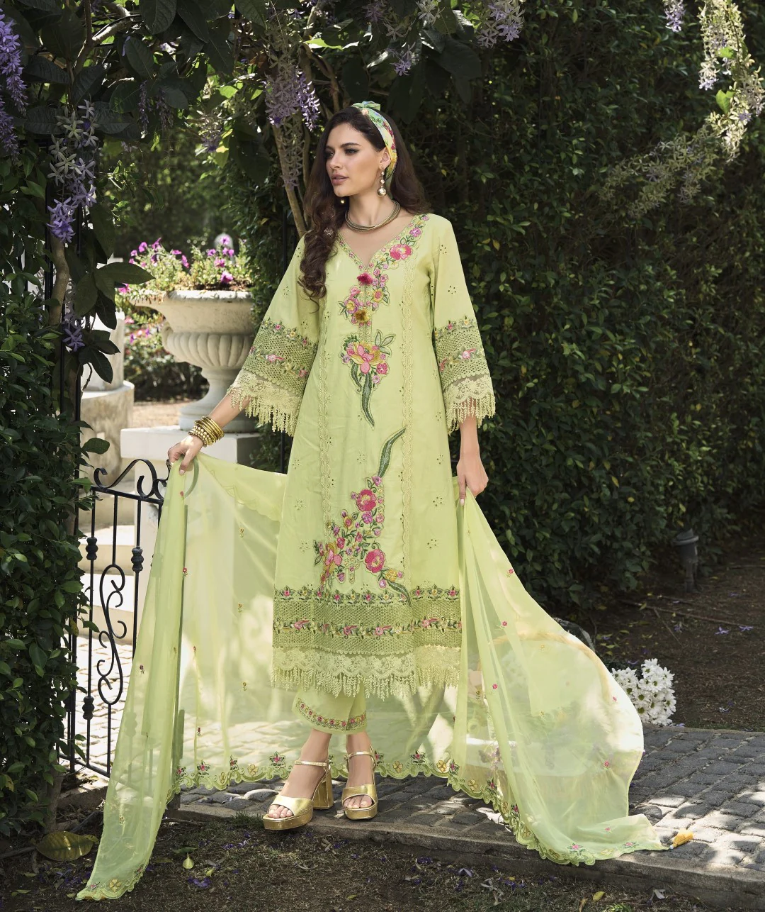 Nayla Pine Embroidery Premium Lawn Suit Set - Image 3