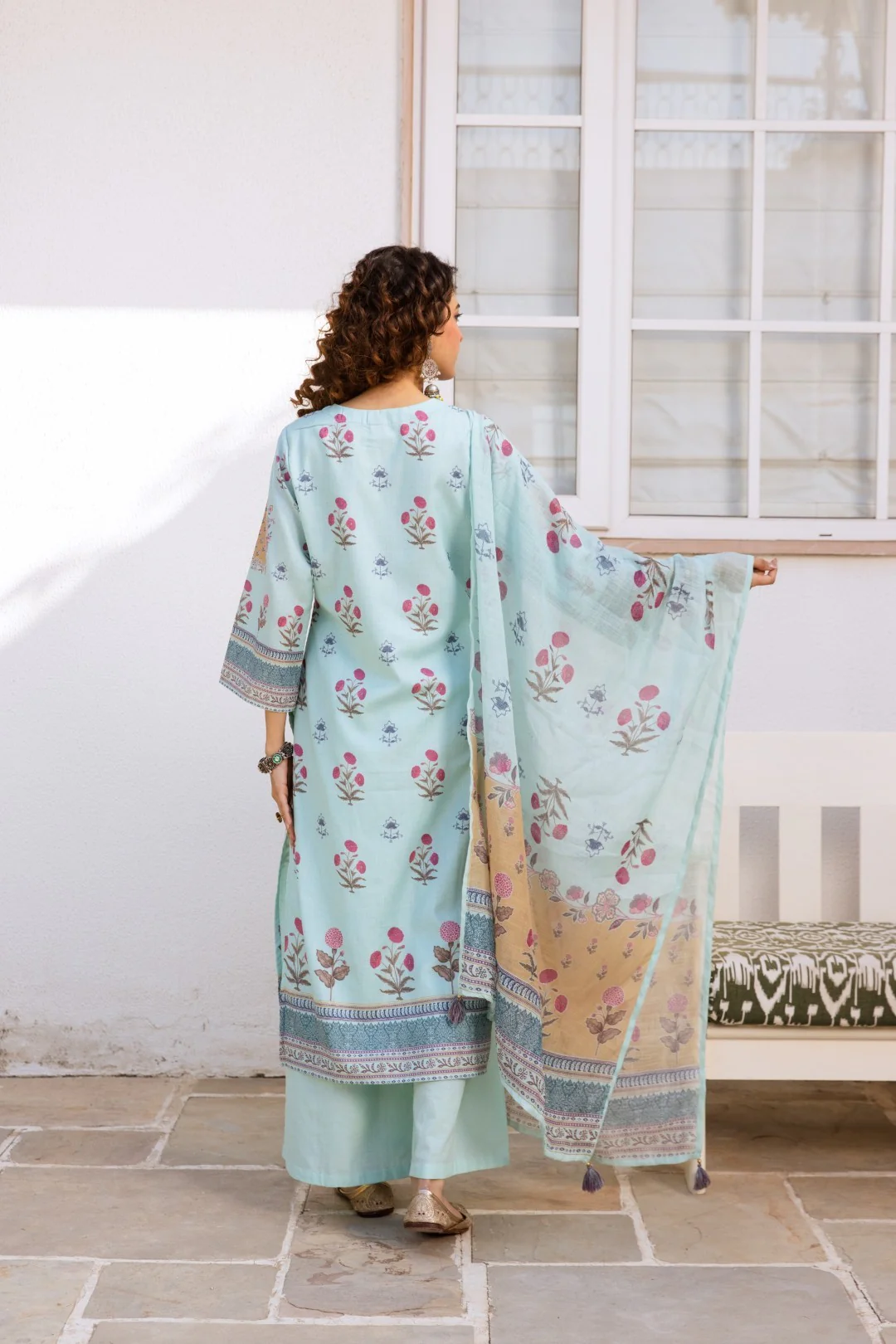 Kamli softblue cotton suit set - Image 3