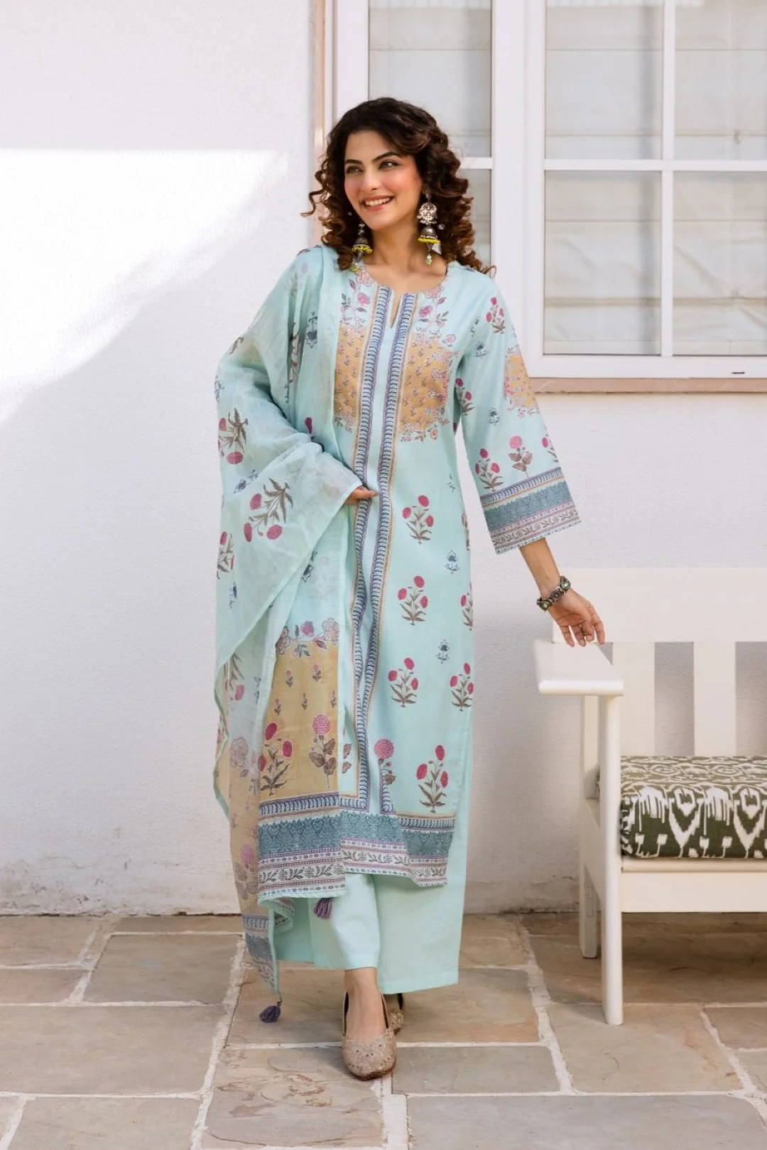 Kamli softblue cotton suit set - Image 4