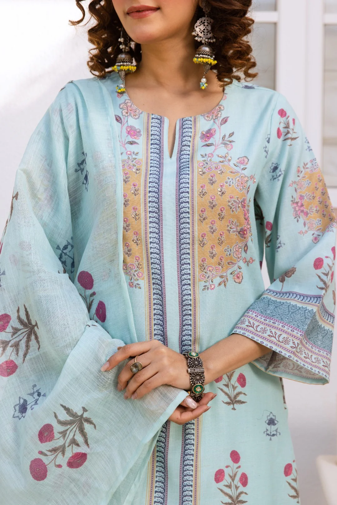 Kamli softblue cotton suit set - Image 5