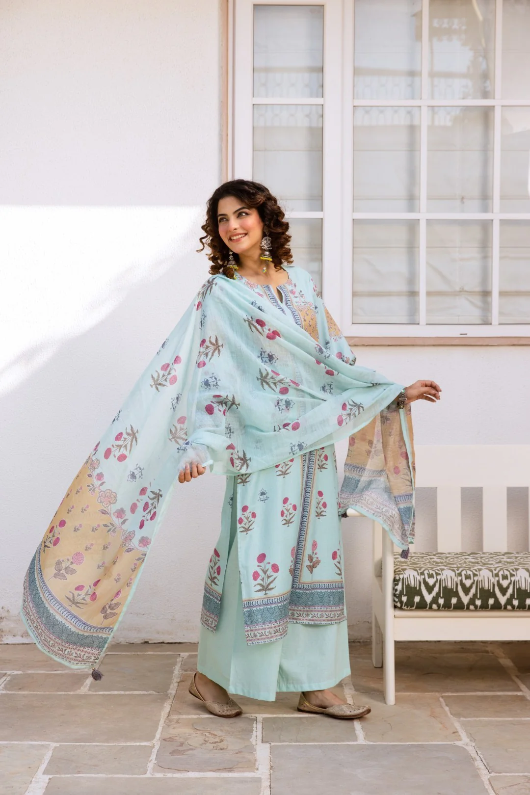 Kamli softblue cotton suit set - Image 6