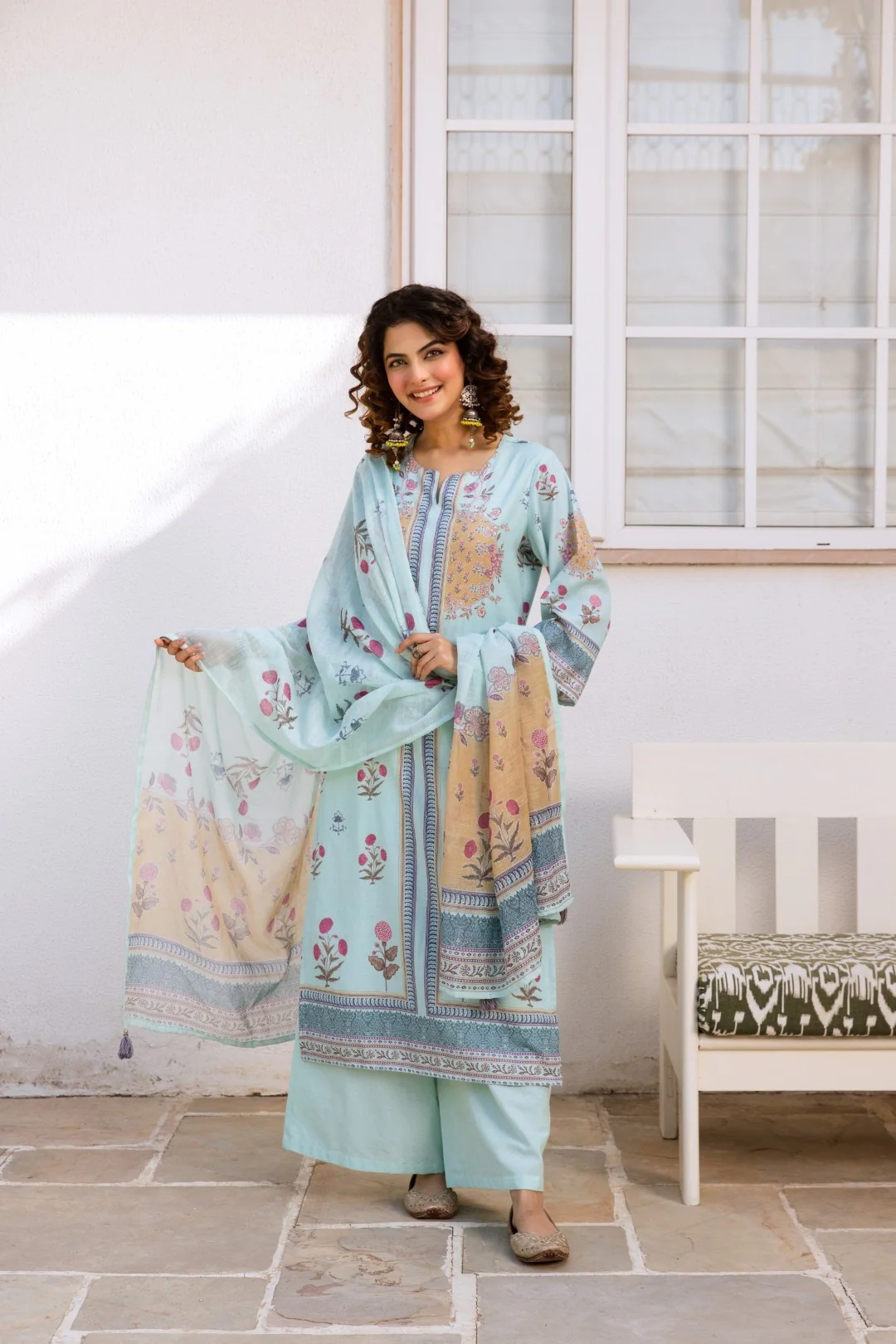 Kamli softblue cotton suit set - Image 7
