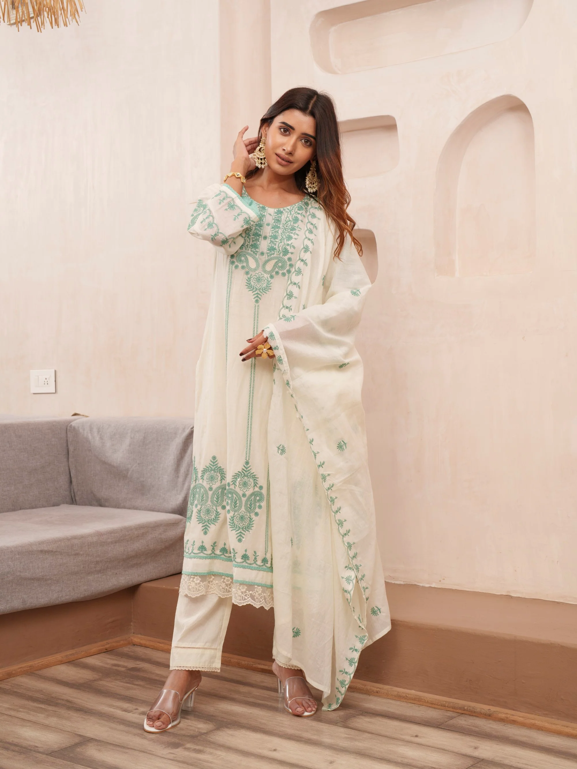 Tashvika Misriteal Cotton Embroidered Lawn Suit set - Image 11