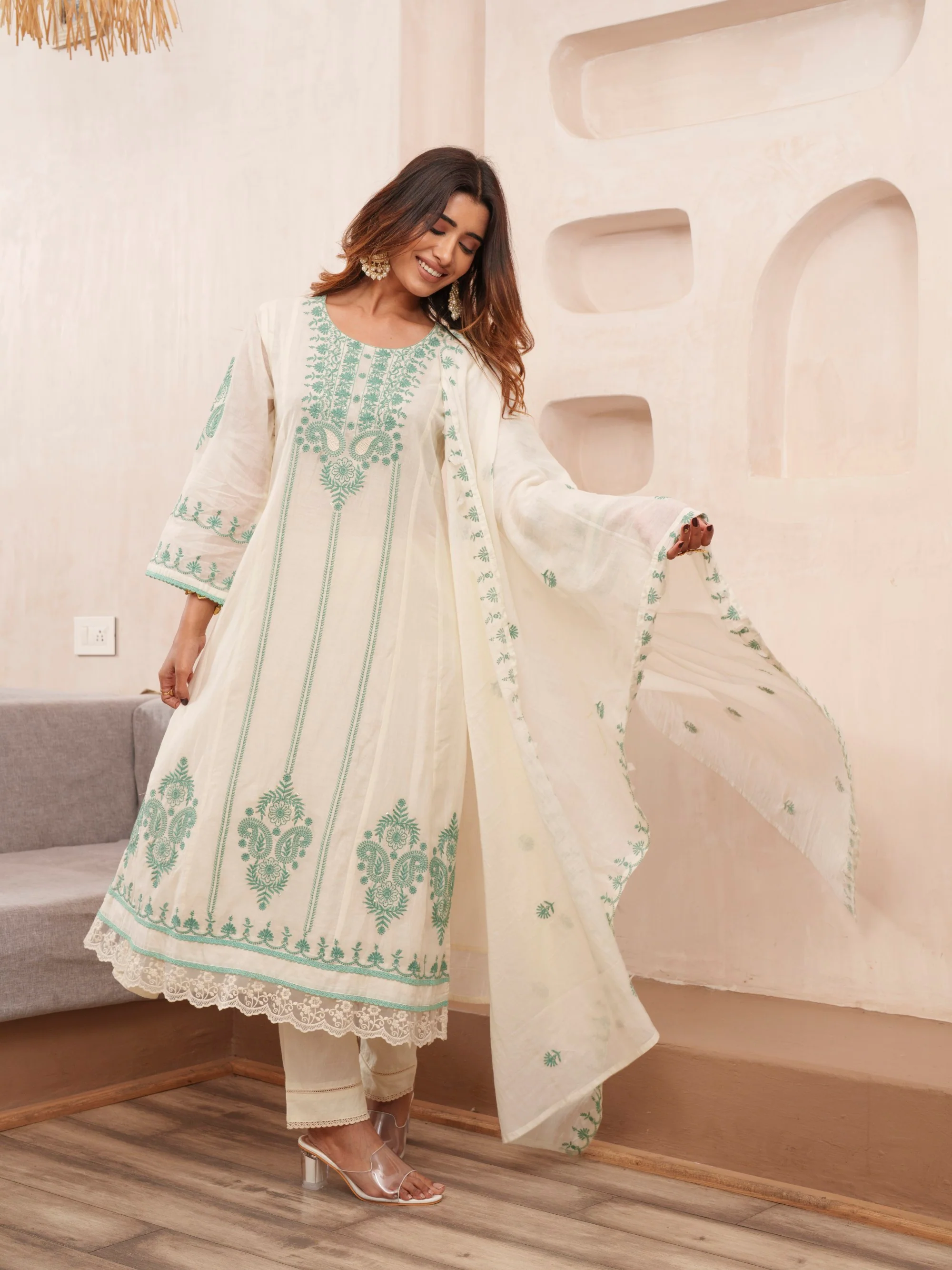 Tashvika Misriteal Cotton Embroidered Lawn Suit set - Image 19