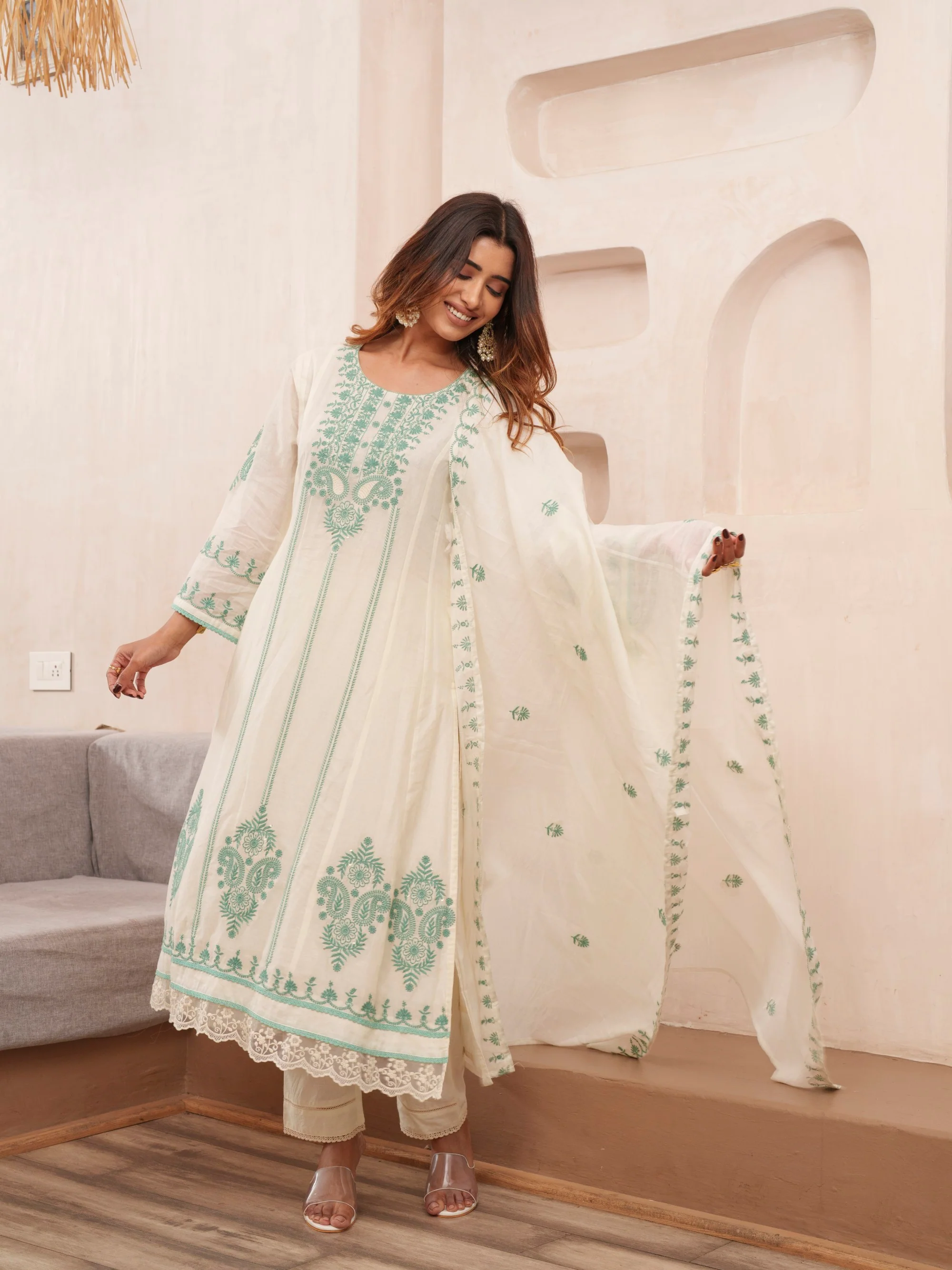 Tashvika Misriteal Cotton Embroidered Lawn Suit set - Image 4