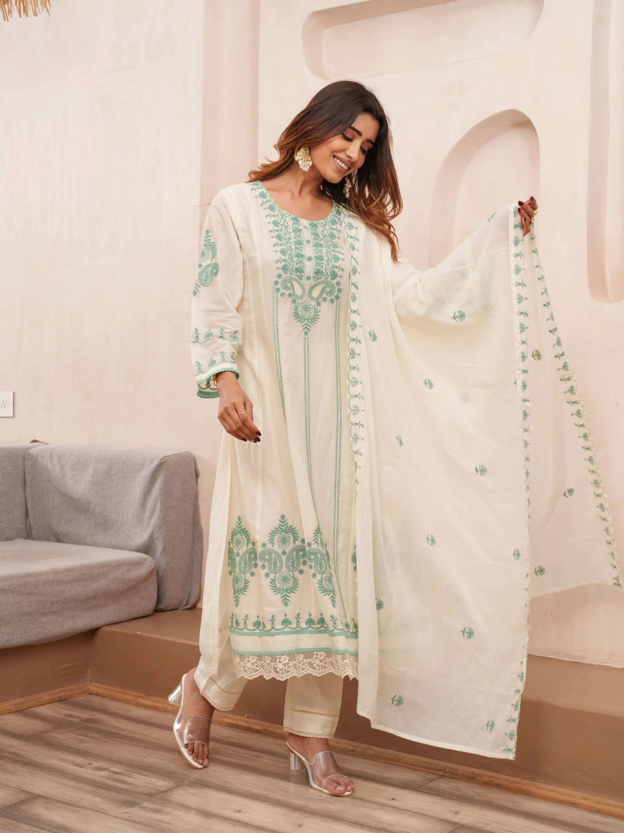 Tashvika Misriteal Cotton Embroidered Lawn Suit set - Image 7