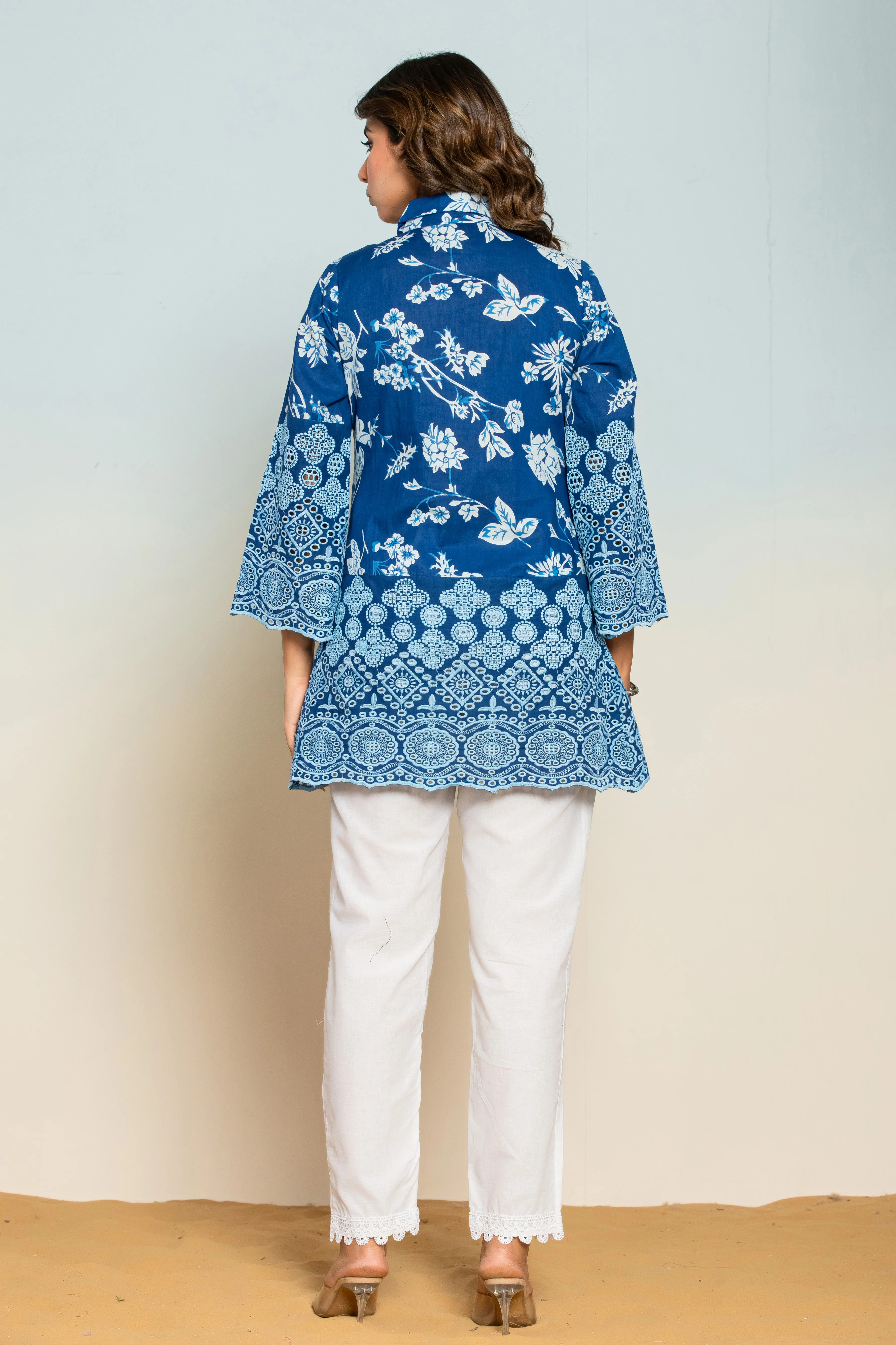 Shloka lapis Schiffli Cotton Co-ord Set - Image 6