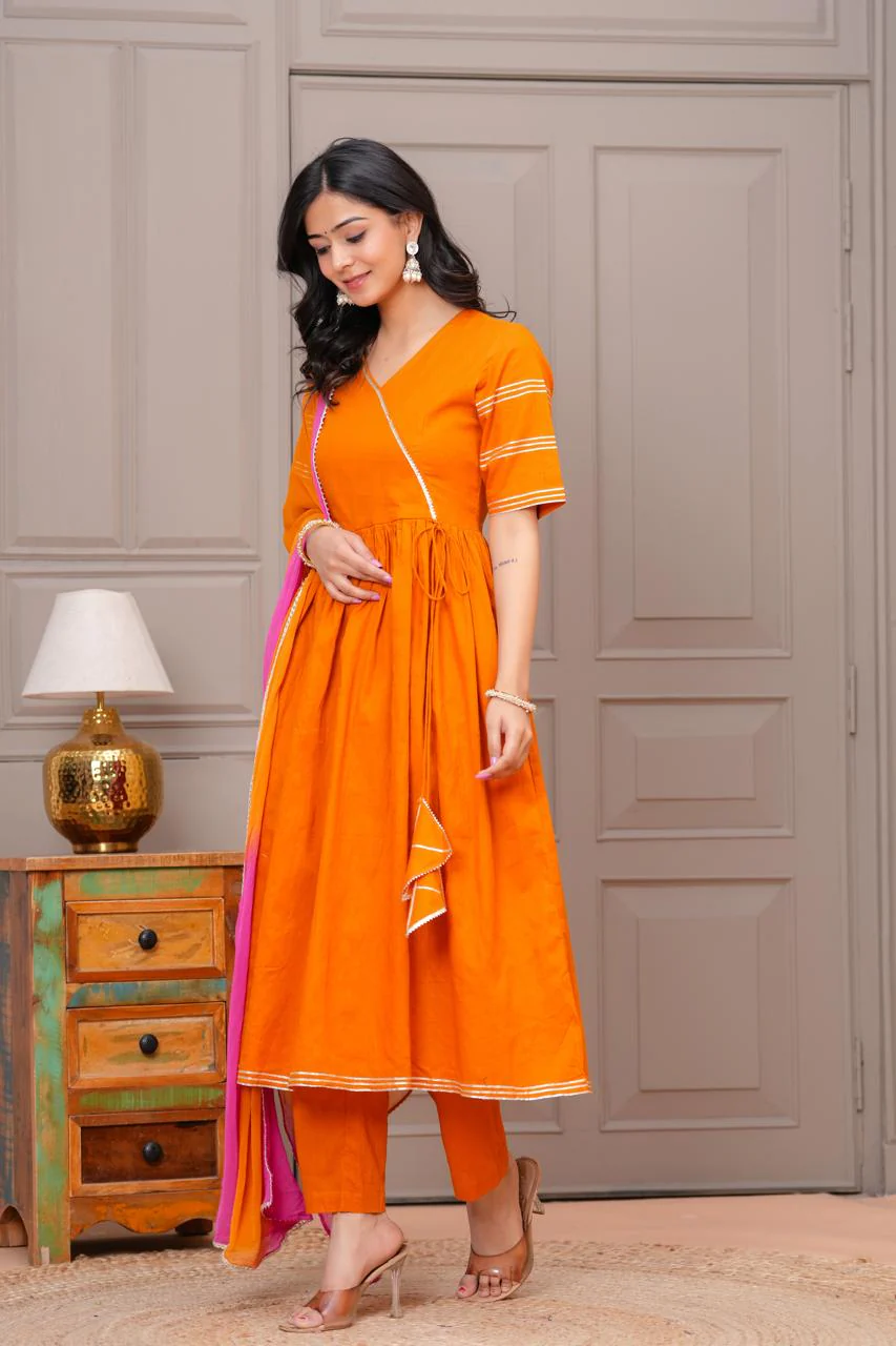 Ganatra Kesari Cotton Anarkali Suit Set - Image 11