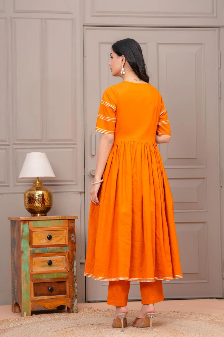Ganatra Kesari Cotton Anarkali Suit Set - Image 3