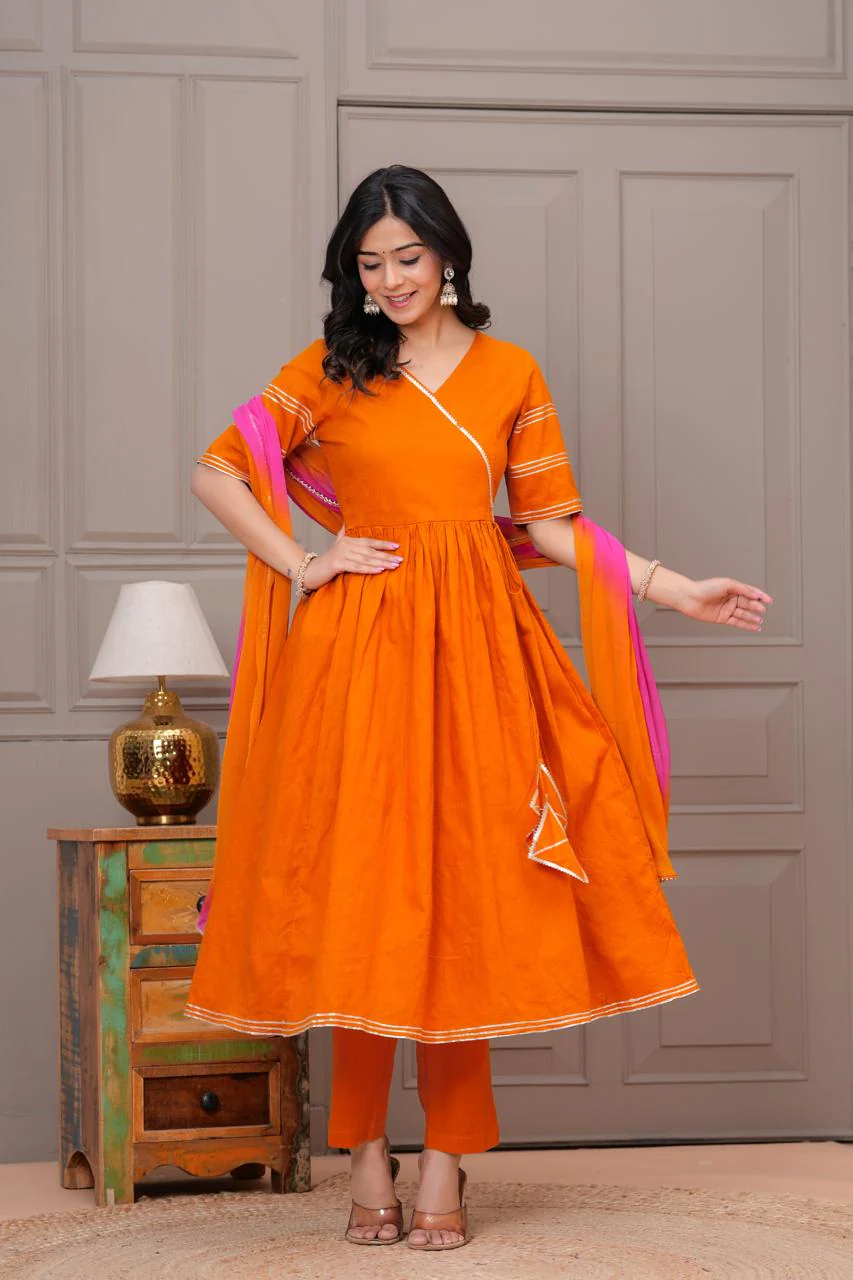 Ganatra Kesari Cotton Anarkali Suit Set - Image 5