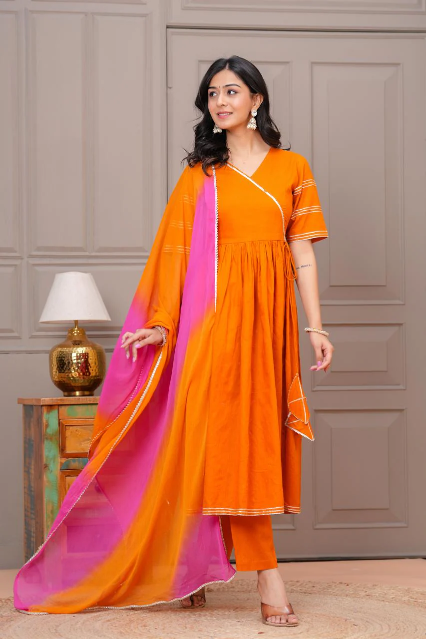 Ganatra Kesari Cotton Anarkali Suit Set - Image 7