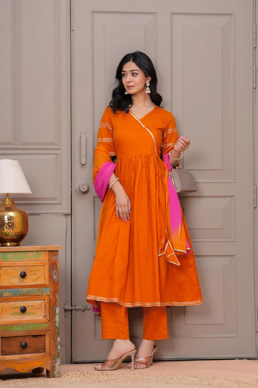 Ganatra Kesari Cotton Anarkali Suit Set - Image 8