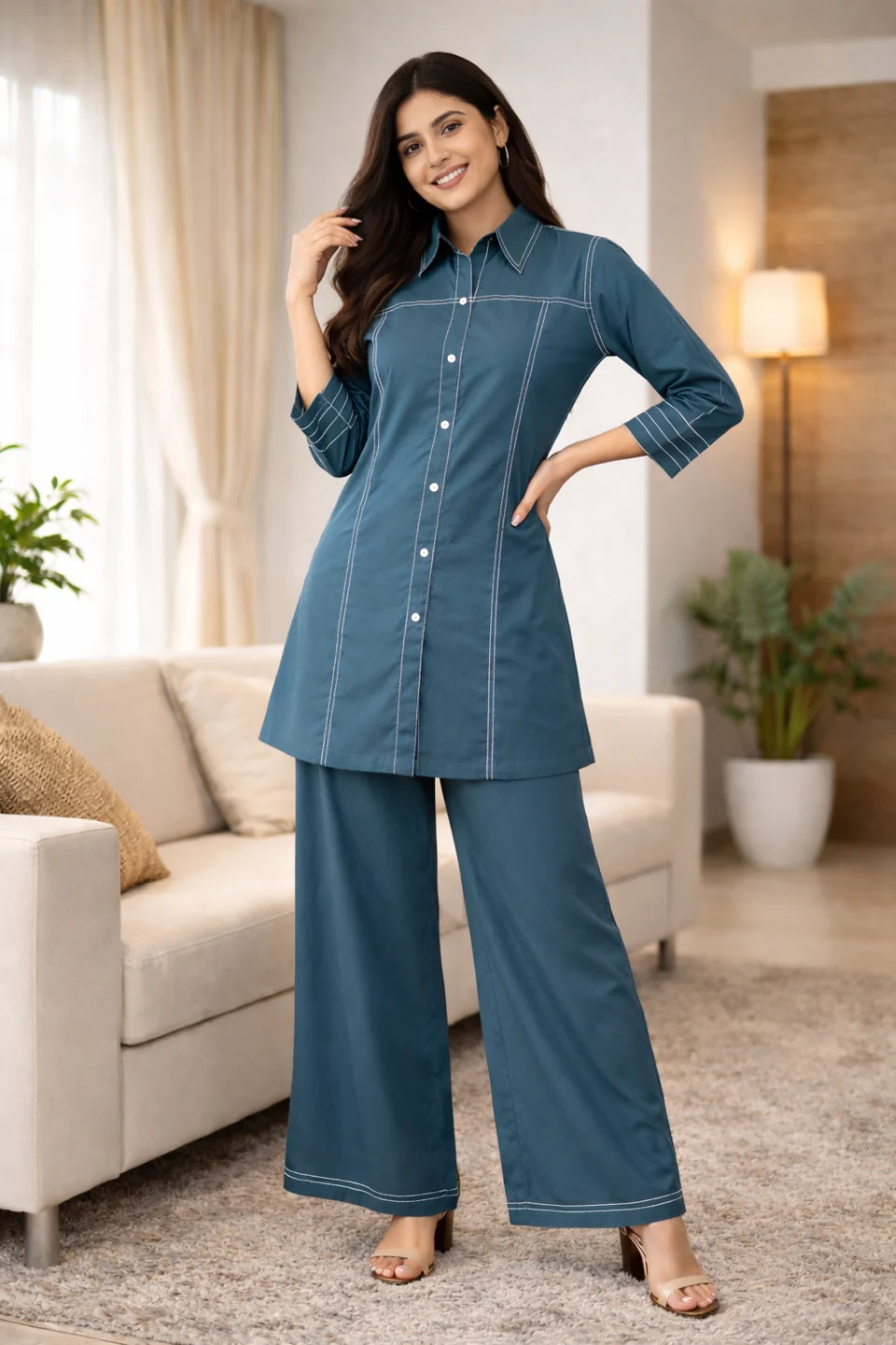 Akshara yale cotton co-ord set - Image 2
