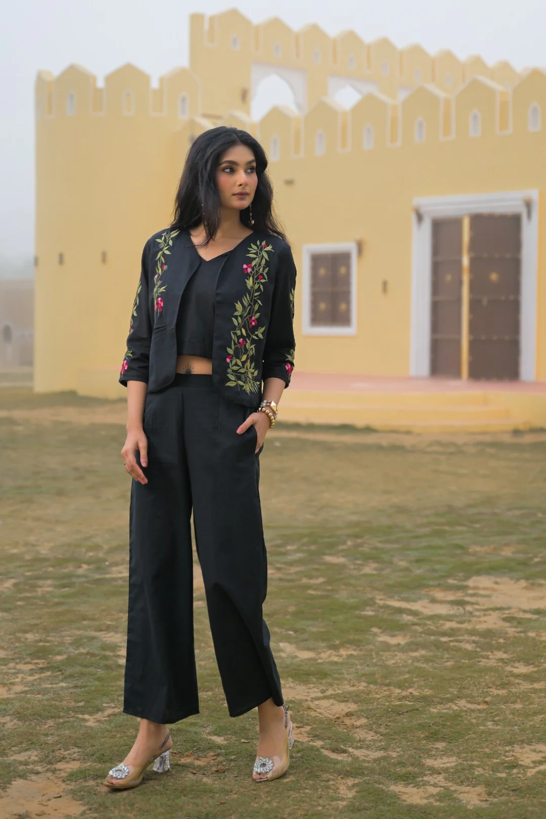 Mayri Sable embroidery jacket cotton co-ord set - Image 7