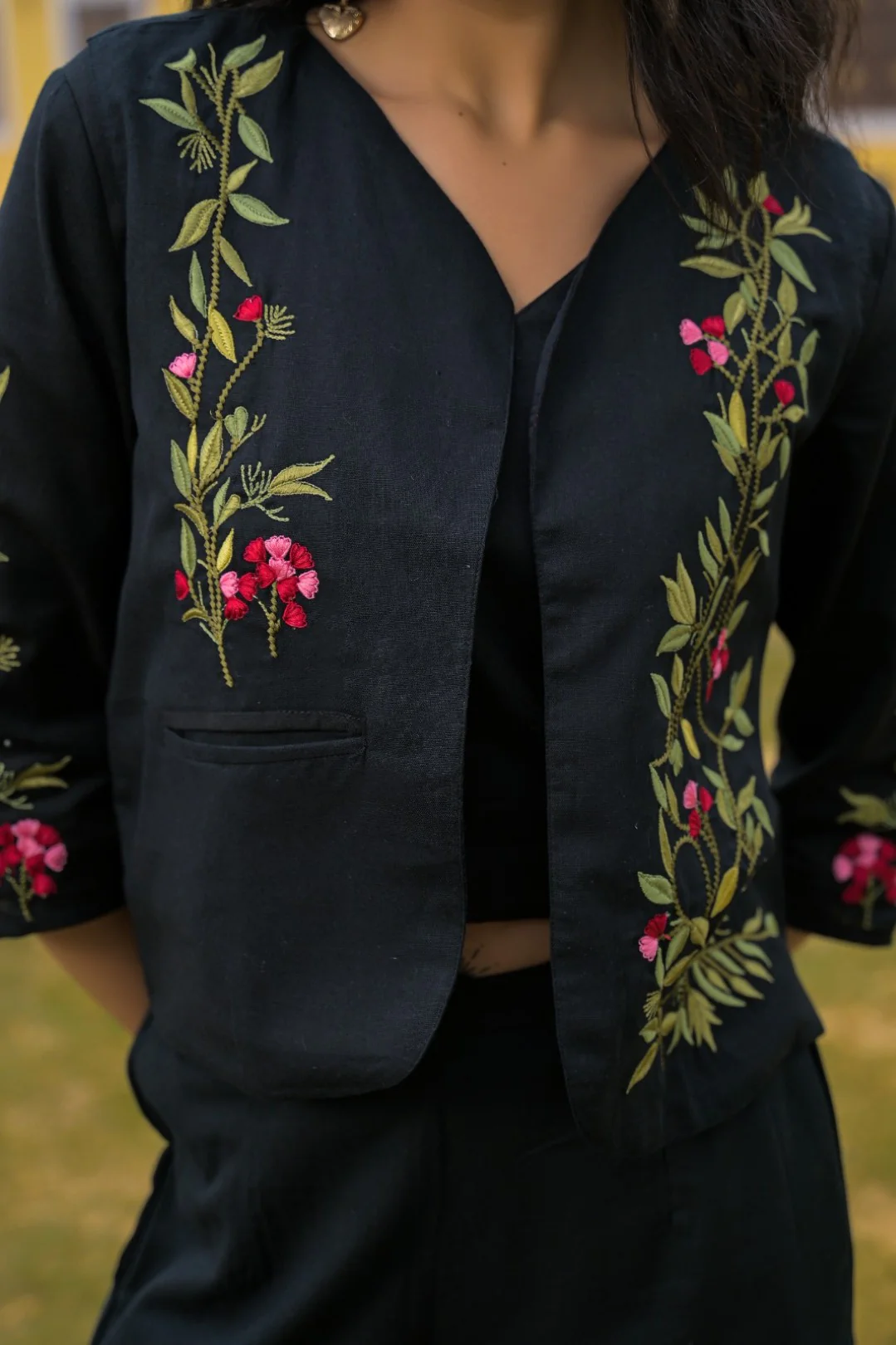 Mayri Sable embroidery jacket cotton co-ord set - Image 8