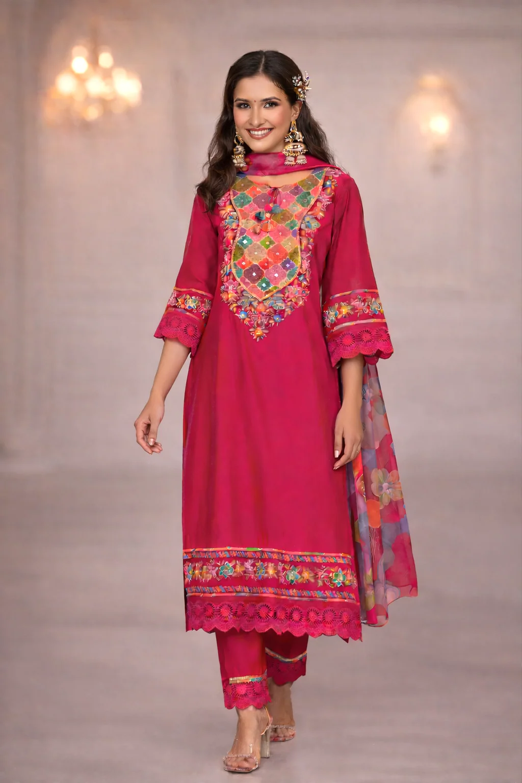 Nazia Rouge Embroidery Full Work Suit Set - Image 6