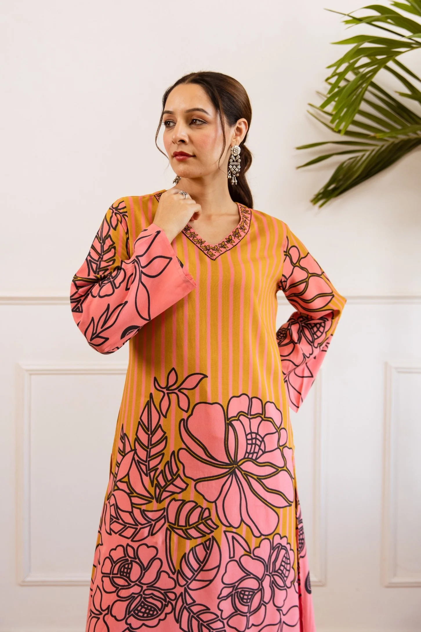Bakul Apricot Printed Kurta Pant Set - Image 2
