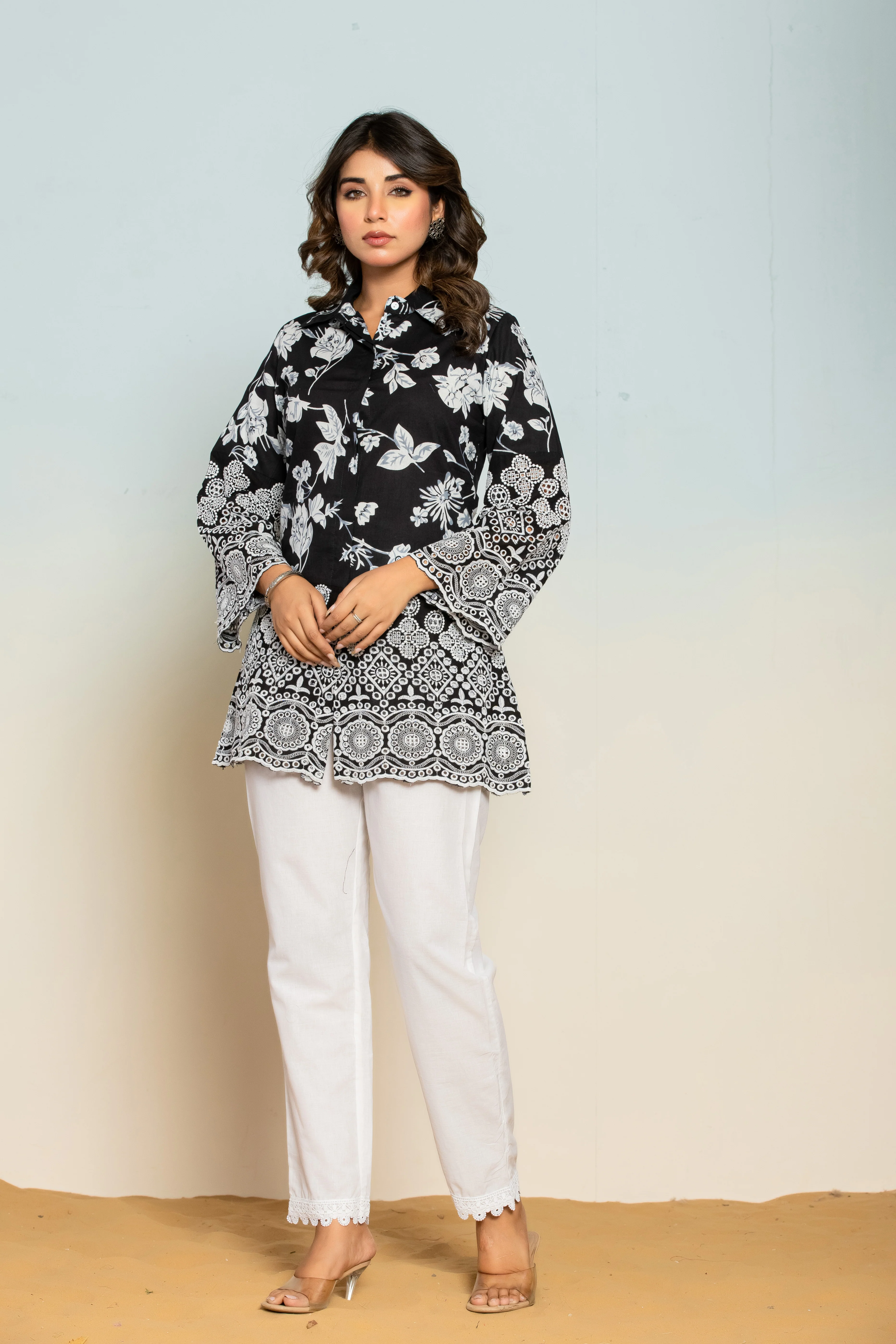Shloka Onyx Schiffli Cotton Co-ord Set - Image 6