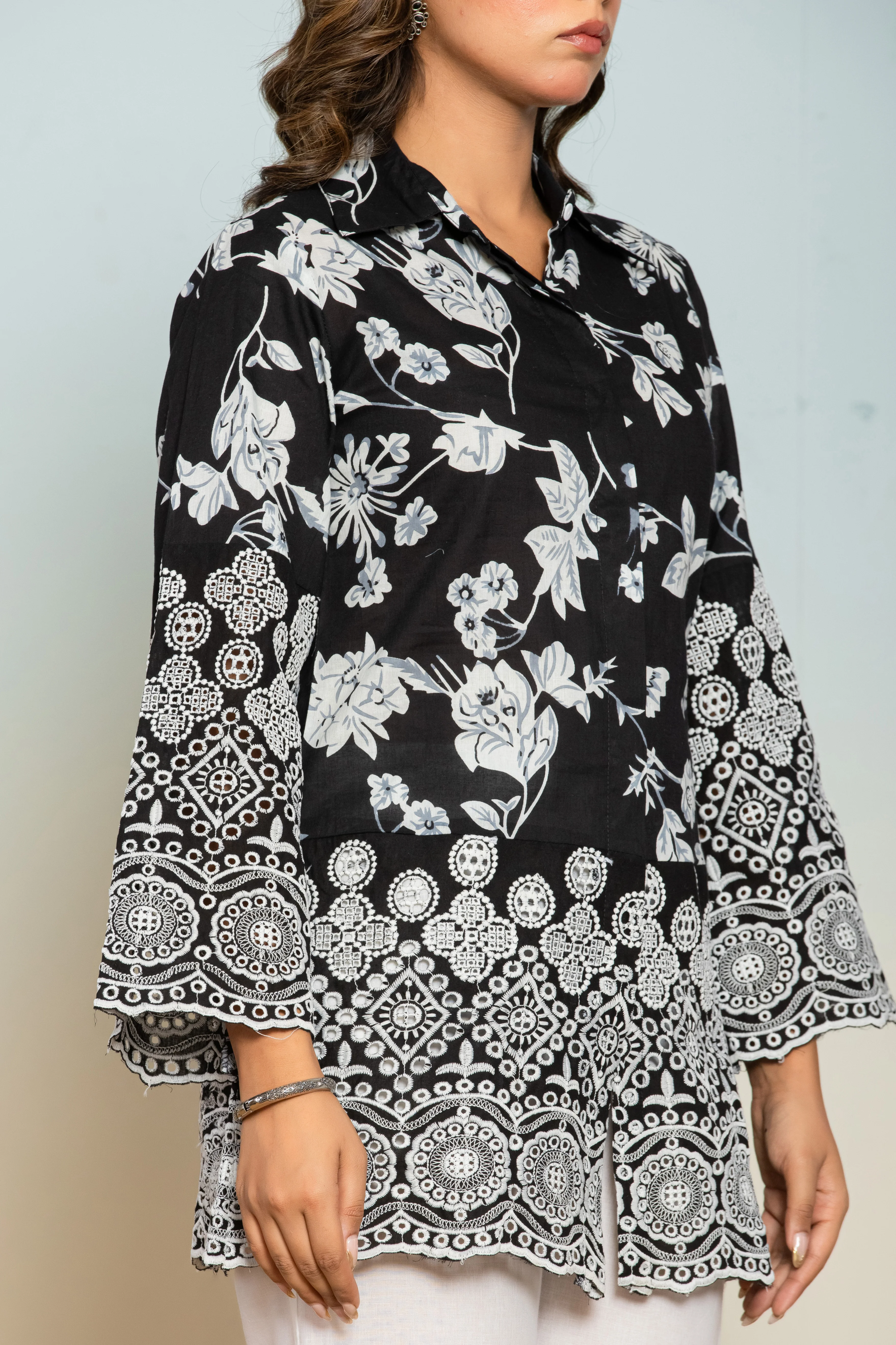 Shloka Onyx Schiffli Cotton Co-ord Set - Image 7