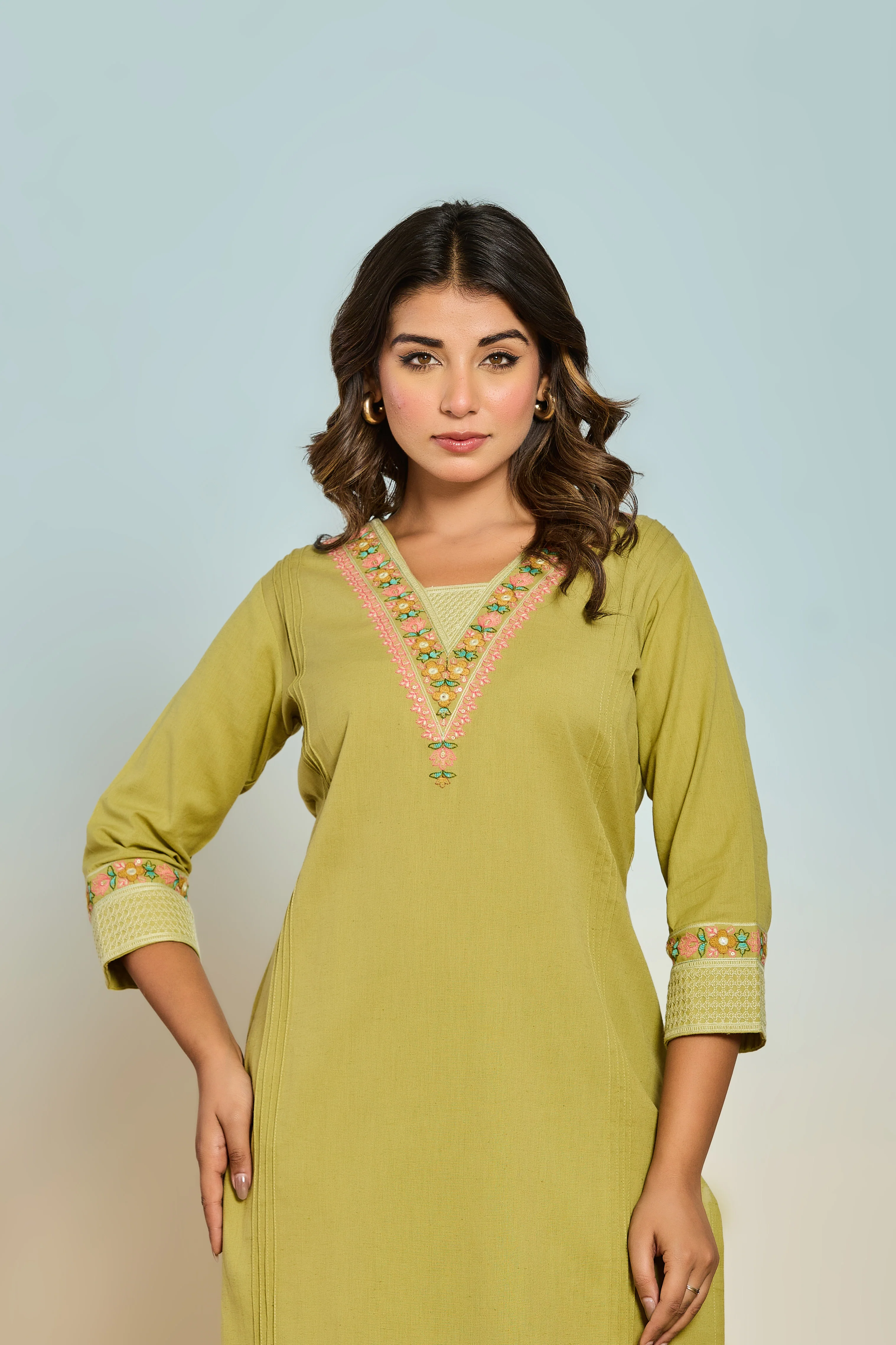 Rajhans pine Cotton Kurta pant set - Image 6