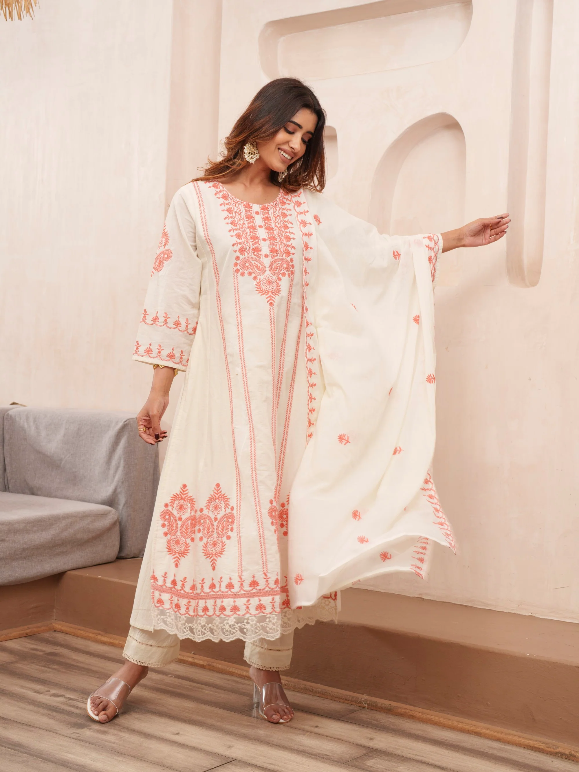 Tashvika MisriKesri Cotton Embroidered Lawn Suit Set - Image 11