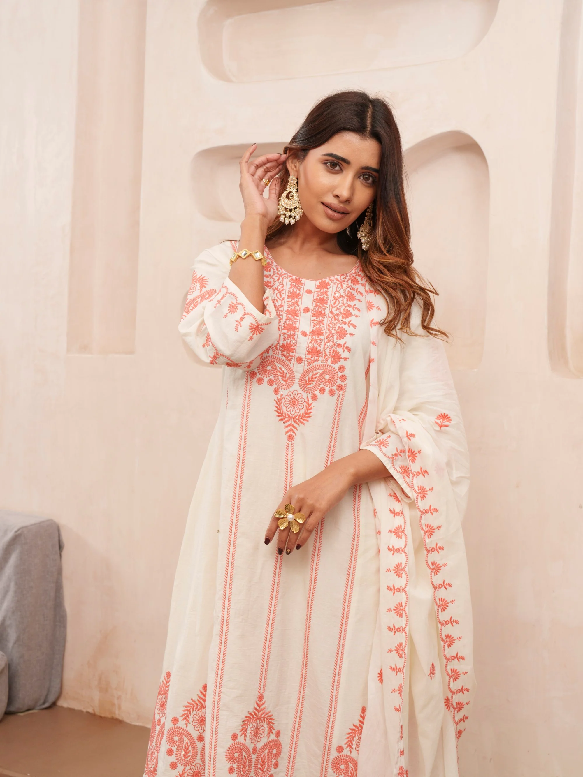 Tashvika MisriKesri Cotton Embroidered Lawn Suit Set - Image 16