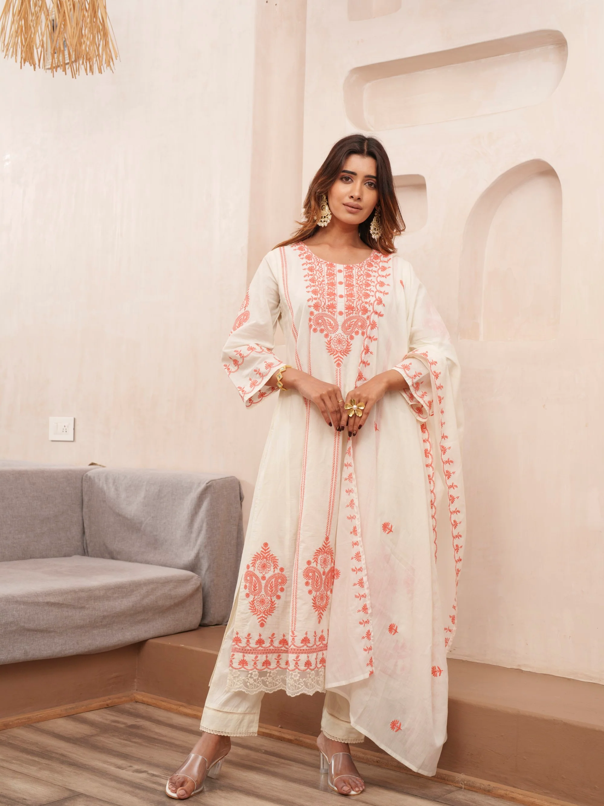 Tashvika MisriKesri Cotton Embroidered Lawn Suit Set - Image 4