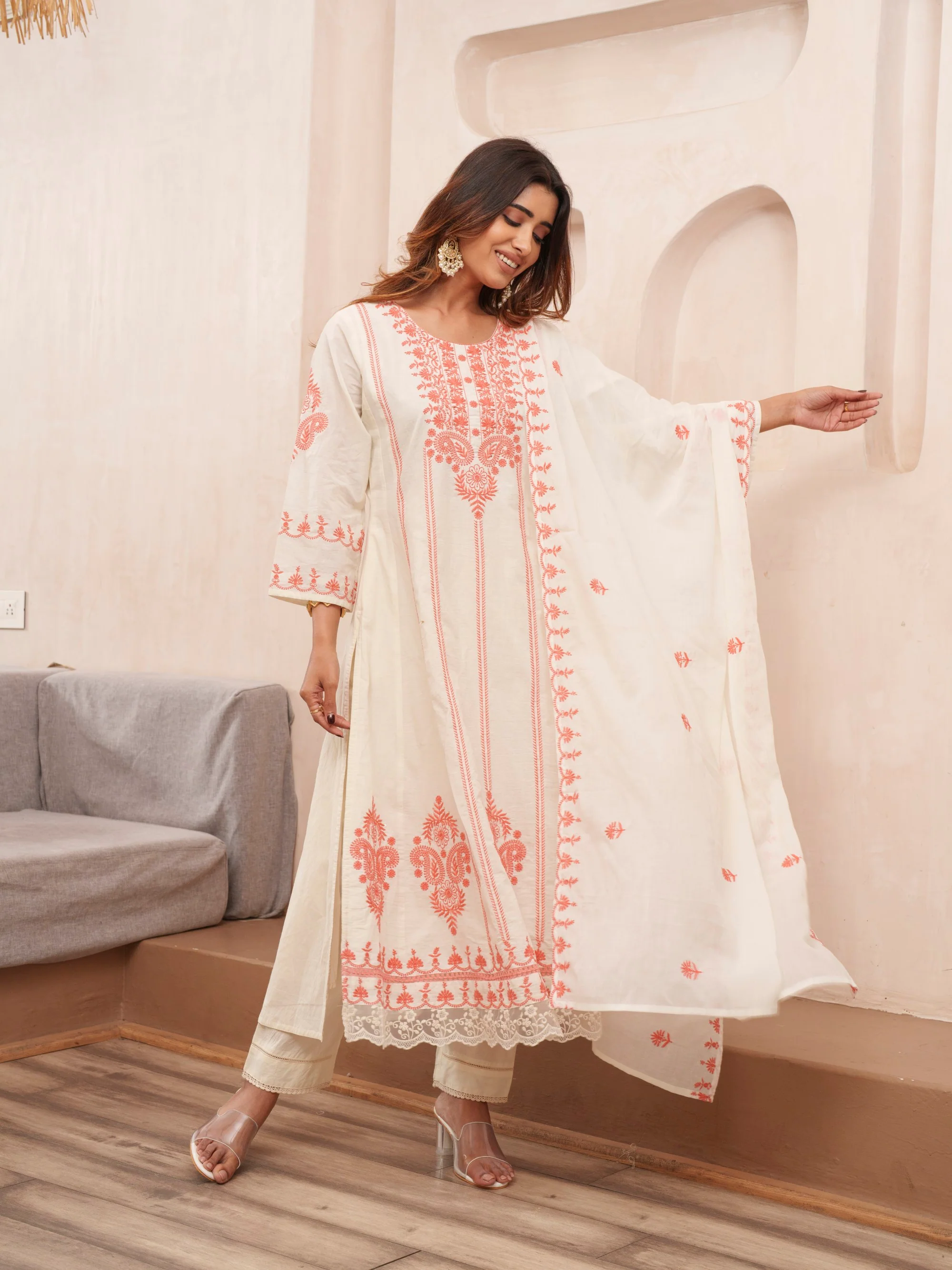 Tashvika MisriKesri Cotton Embroidered Lawn Suit Set - Image 7