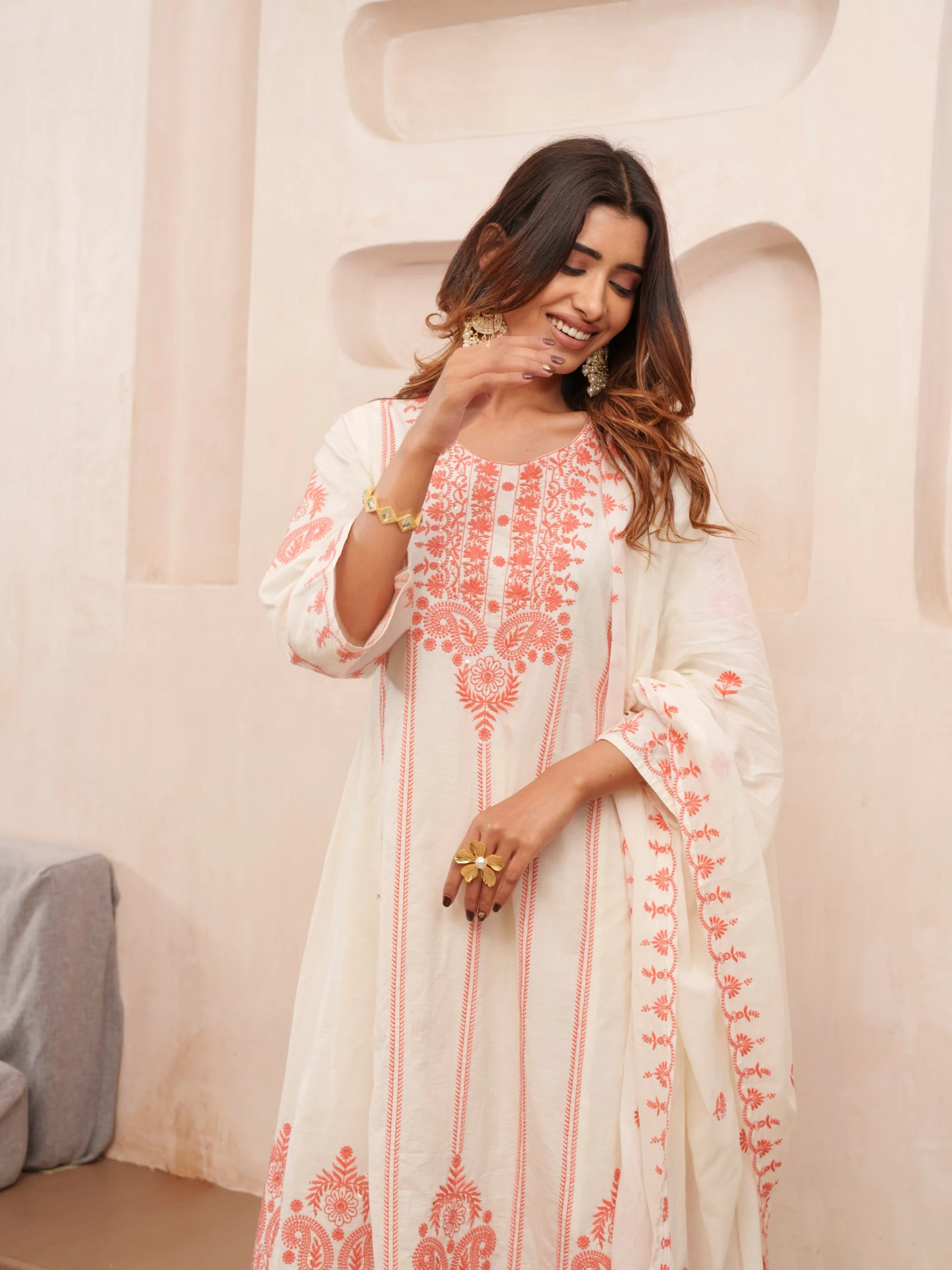 Tashvika MisriKesri Cotton Embroidered Lawn Suit Set - Image 8