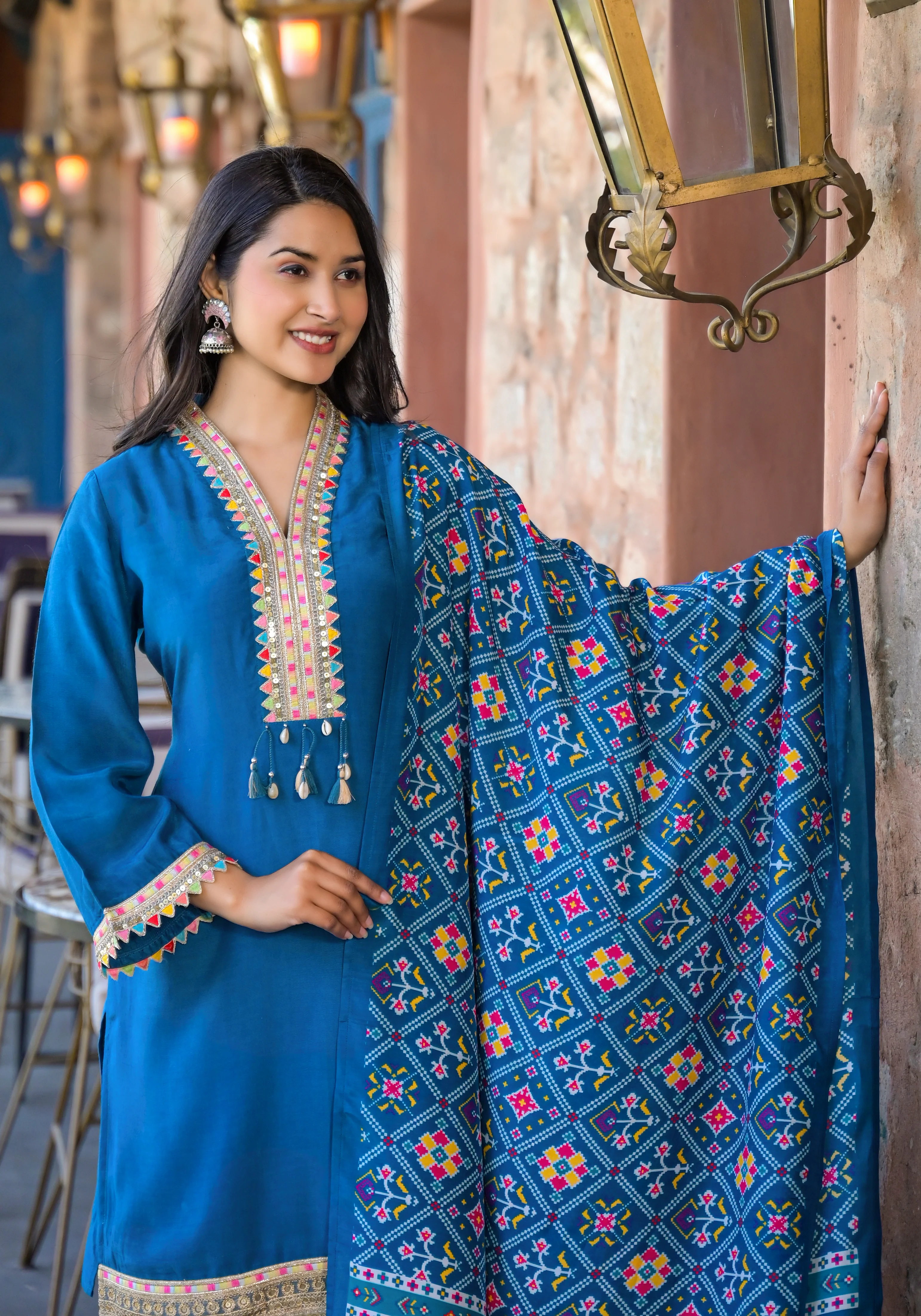 Bali Azure Farsi Salwar Suit Set - Image 2