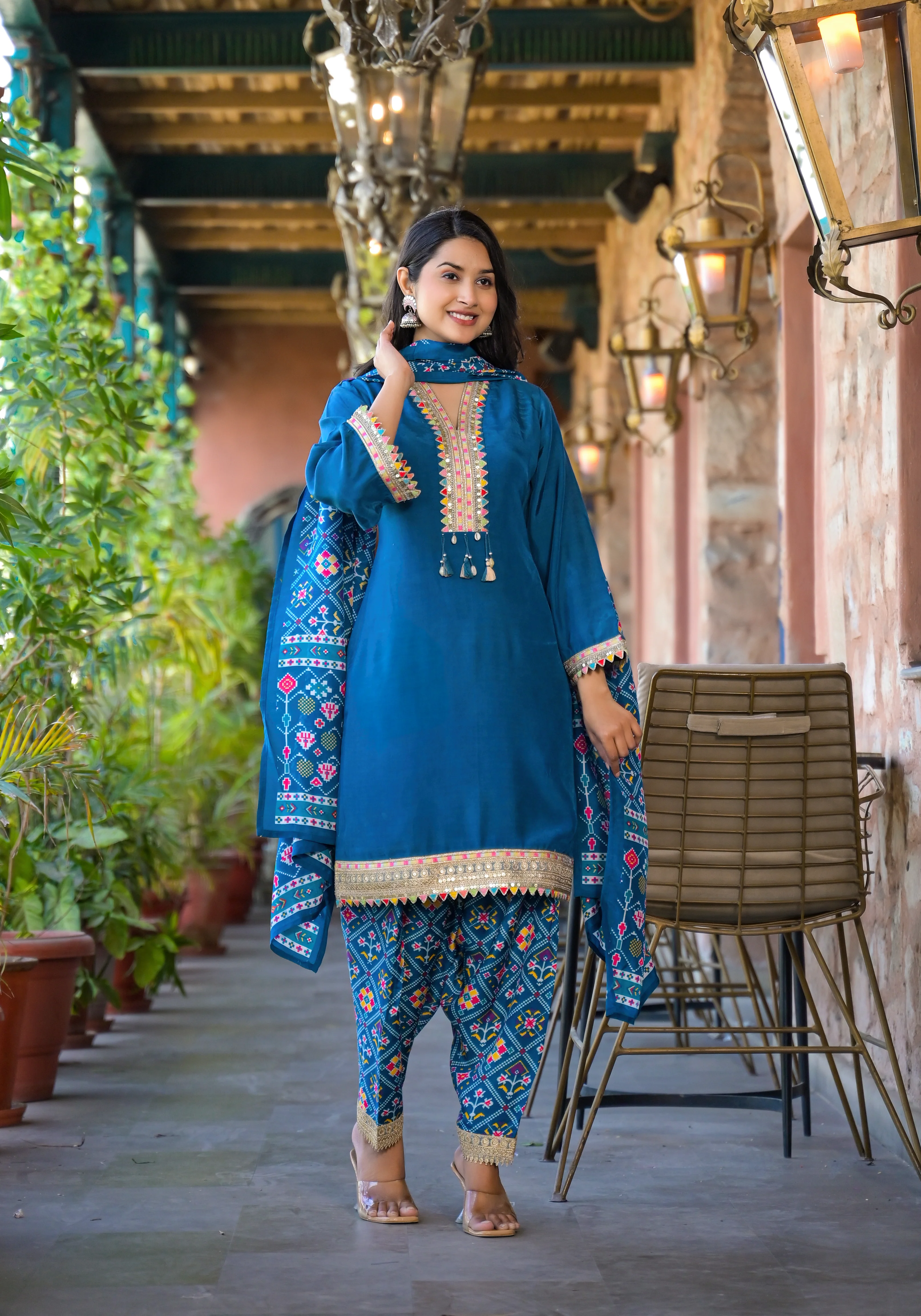 Bali Azure Farsi Salwar Suit Set - Image 3