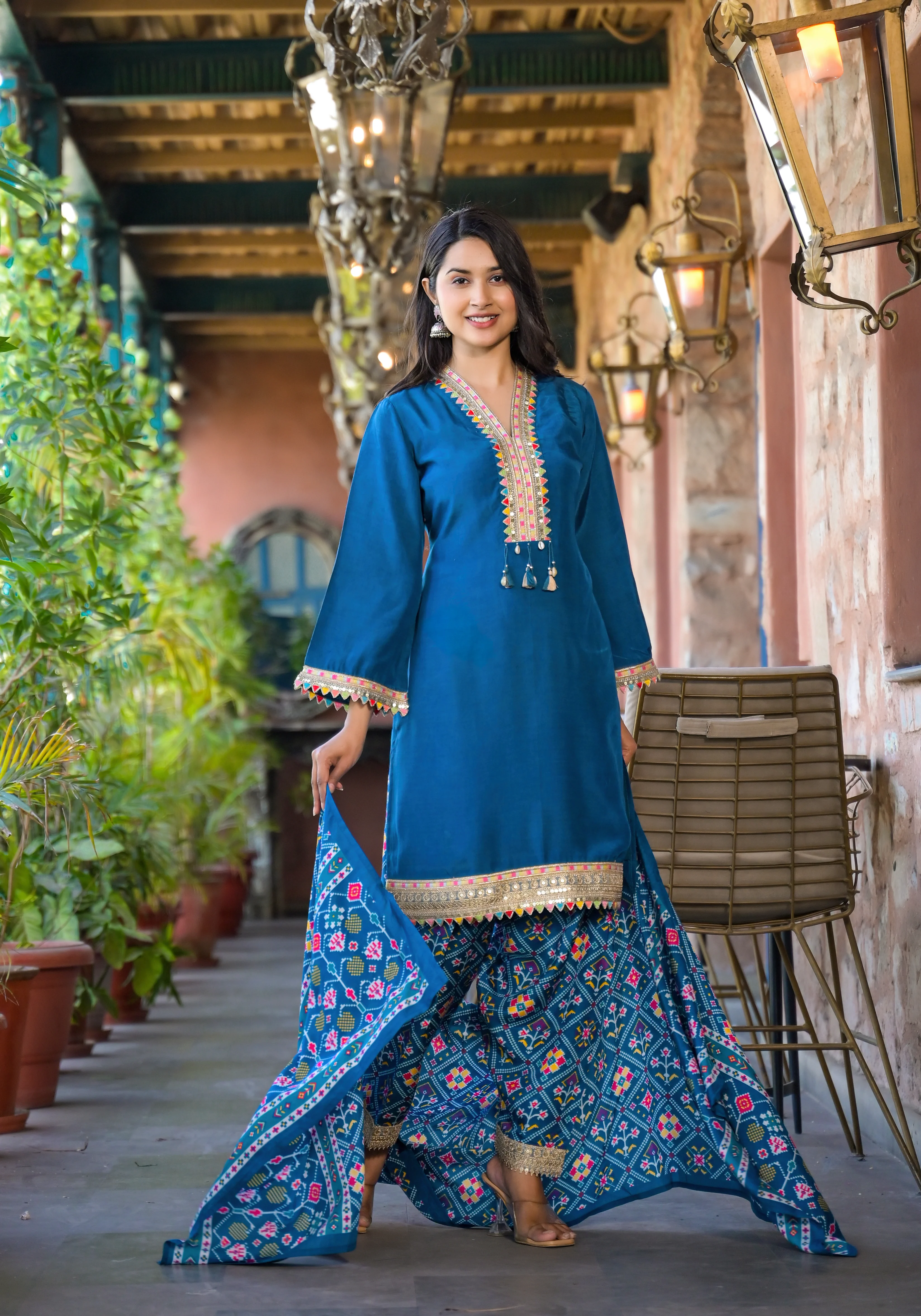 Bali Azure Farsi Salwar Suit Set - Image 4