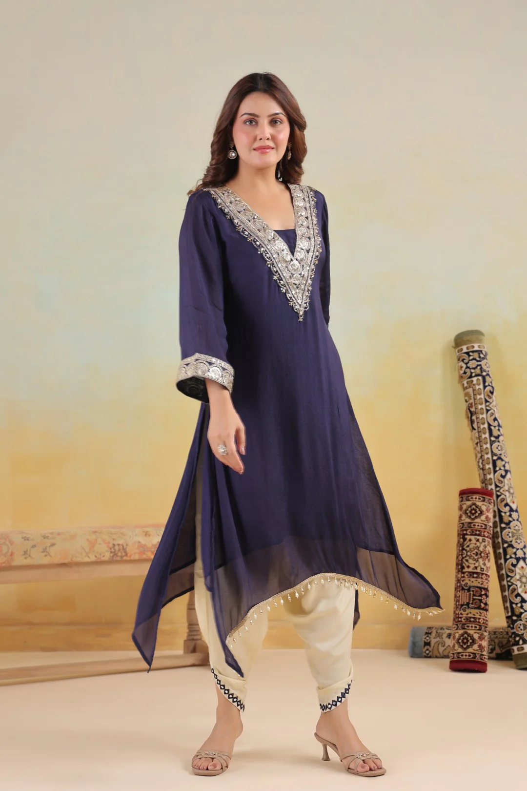 Sera Azure premium embroidery kurta pant set - Image 10